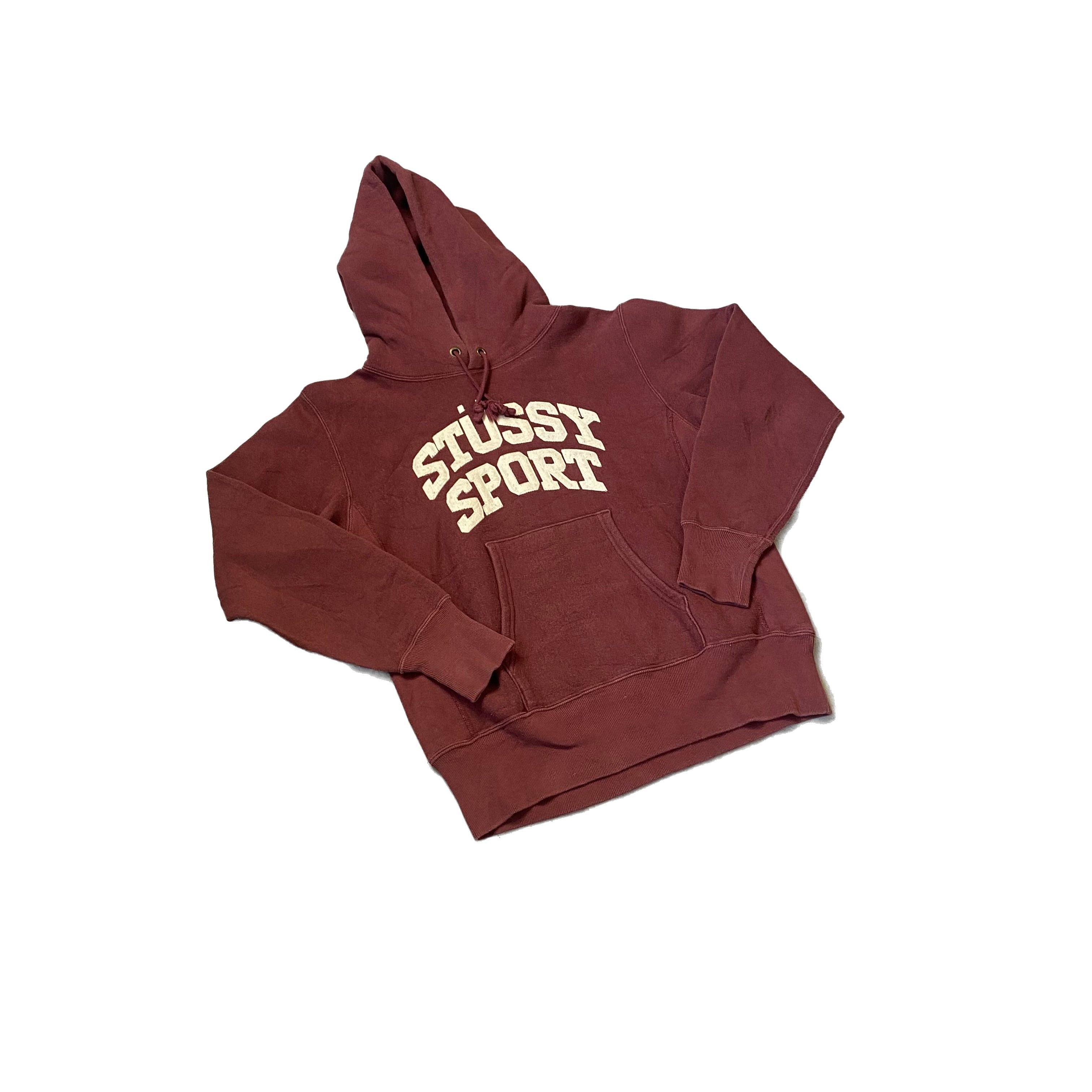 Burgundy Stussy Sport Hoodie - S
