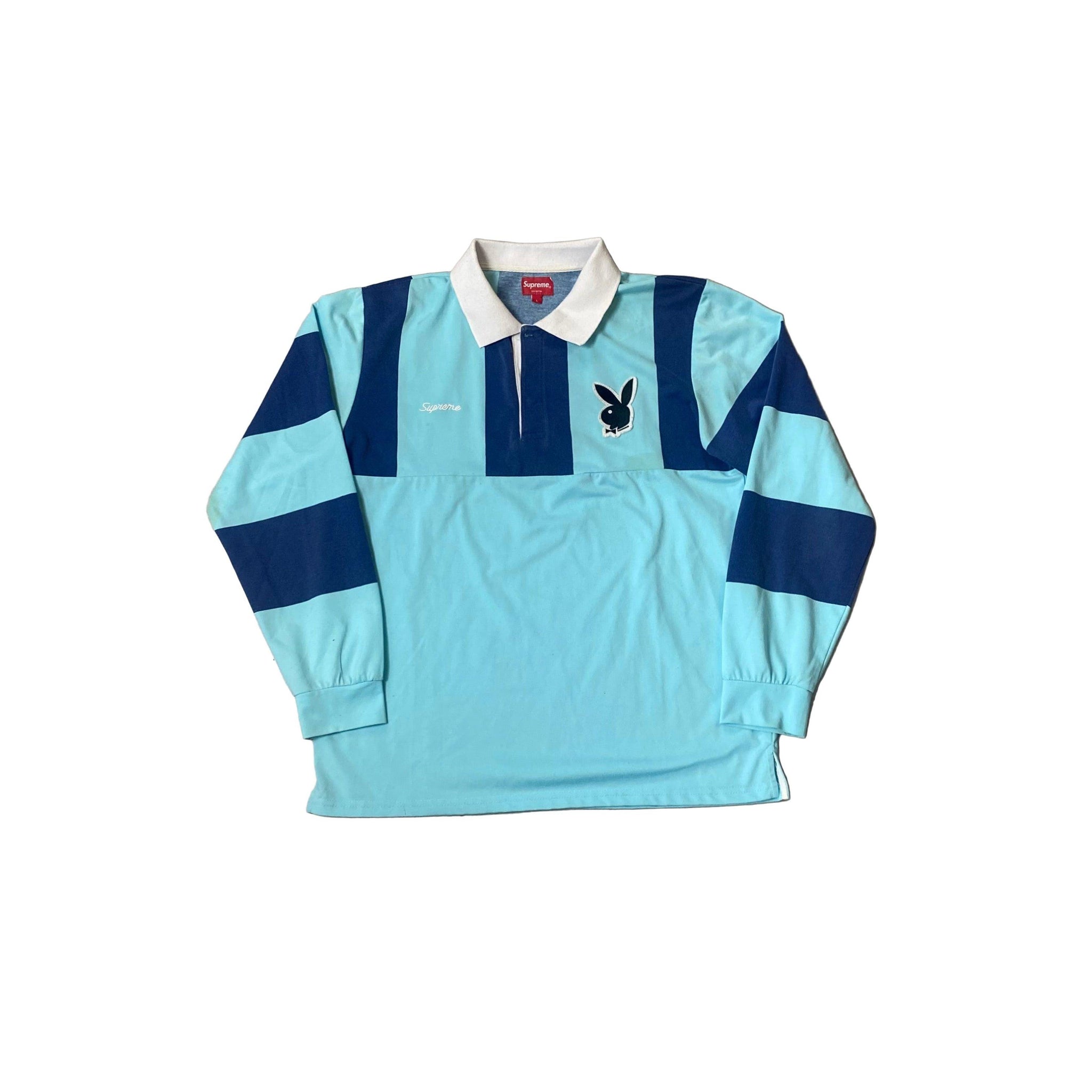 Blue Supreme x Playboy Long Sleeve Polo Shirt - L