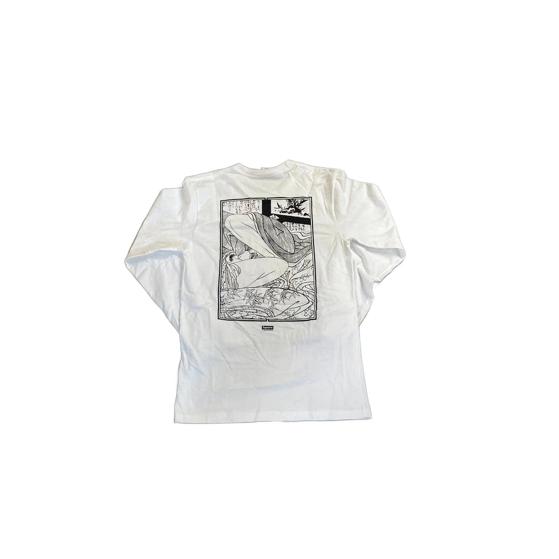 White Supreme Long Sleeve Tee - M