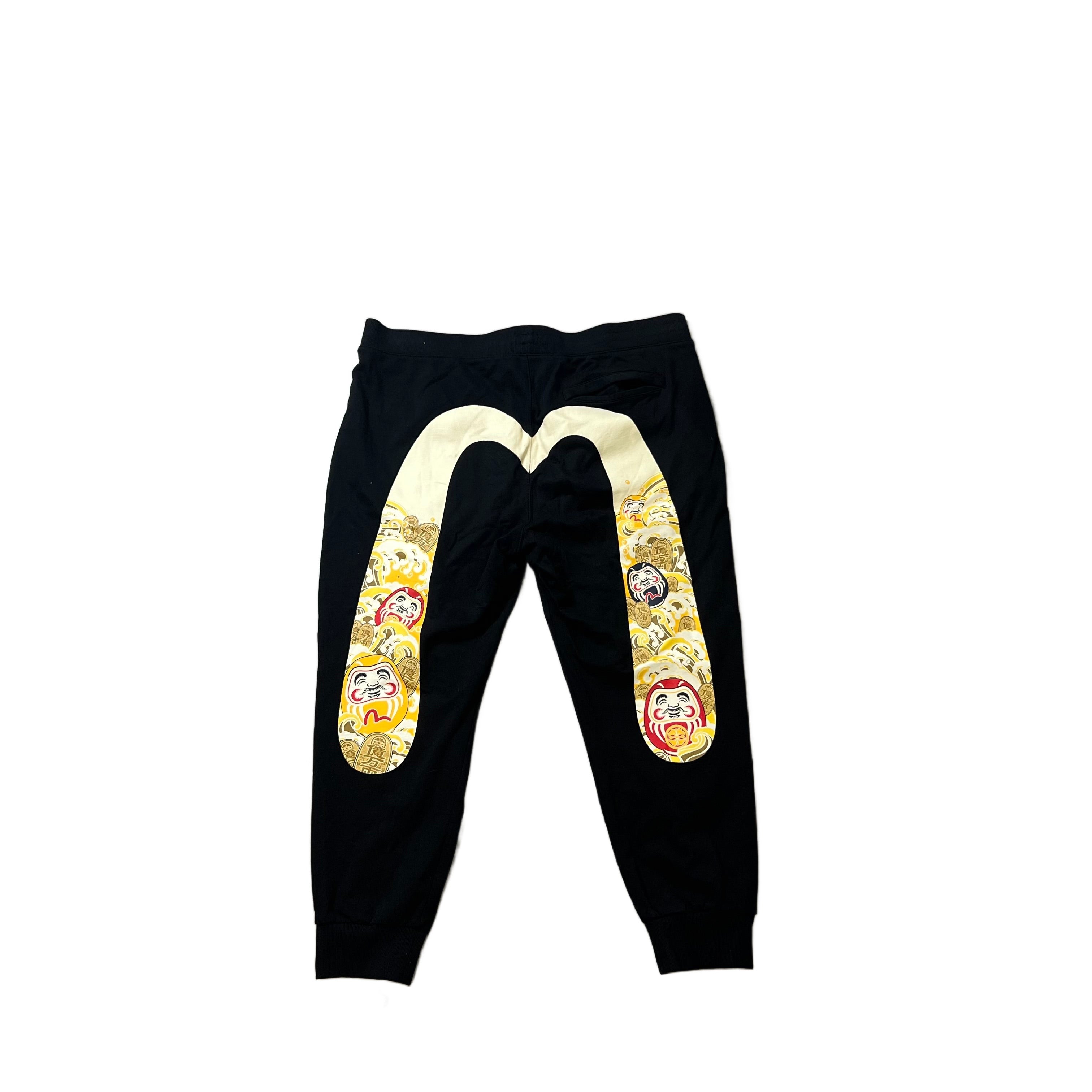 Black Evisu Joggers - XXL