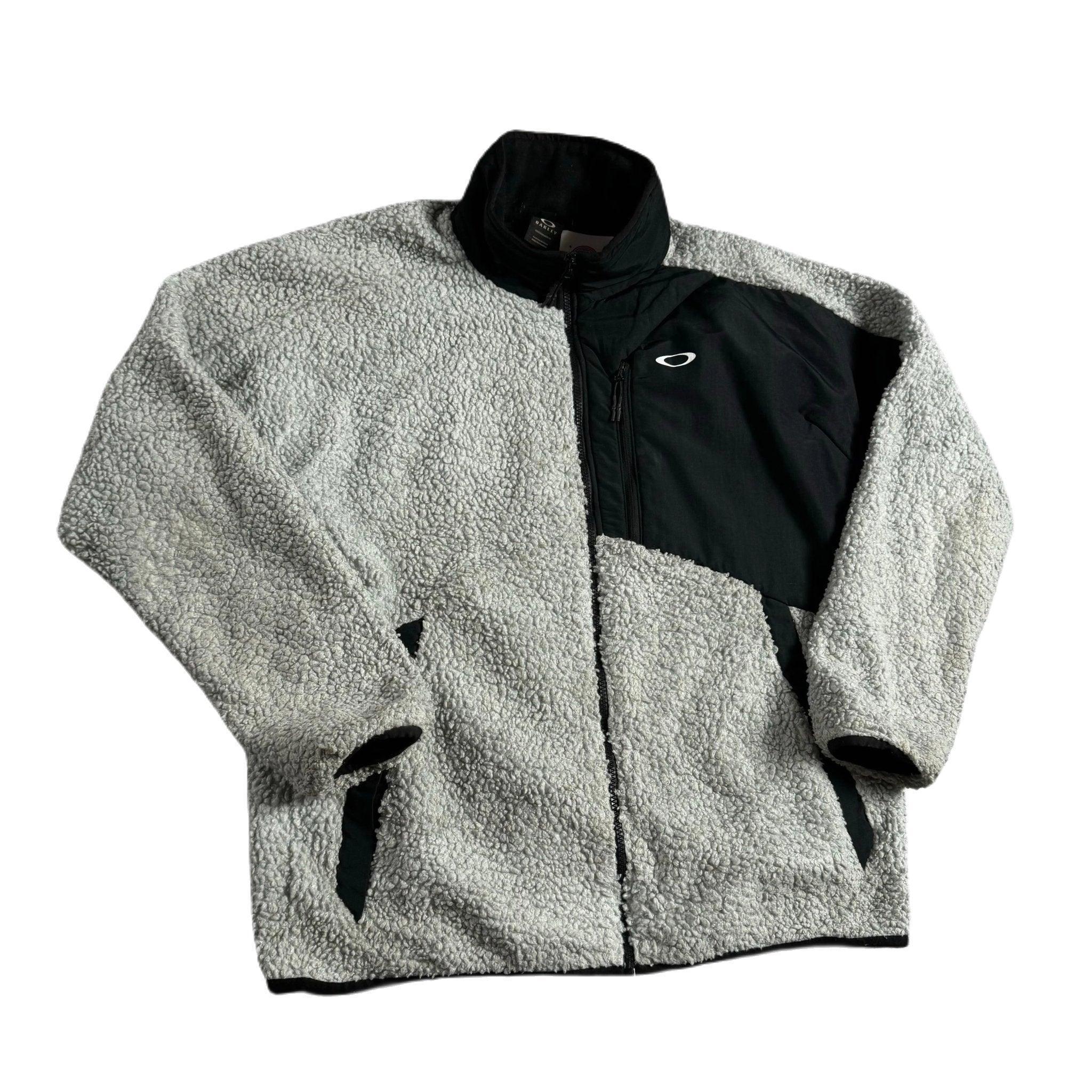 Vintage Grey + Black Oakley Full Zip Fleece - XL