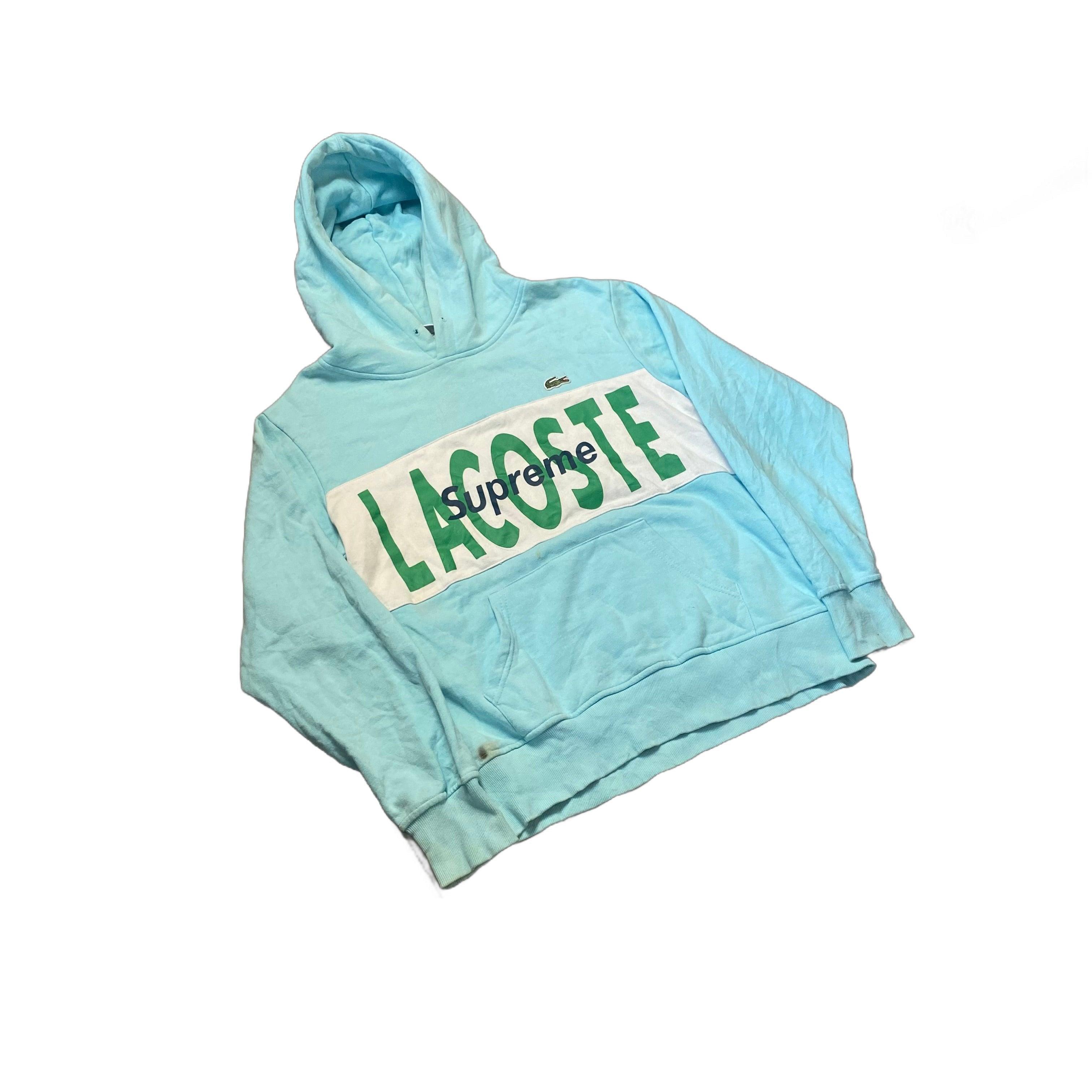 Blue Supreme x Lacoste Hoodie - M