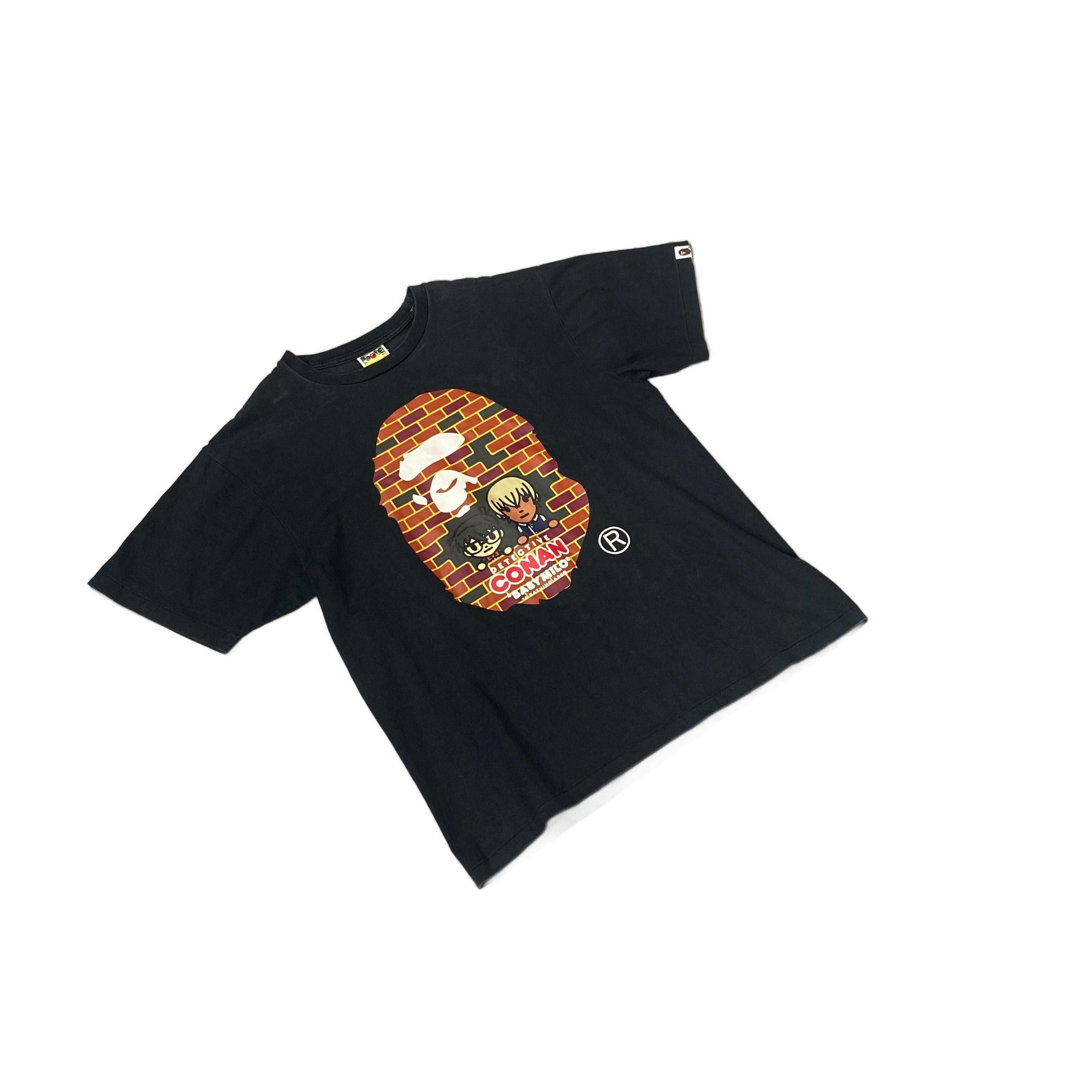 Black A Bathing Ape (BAPE) x Detective Conan Tee - L