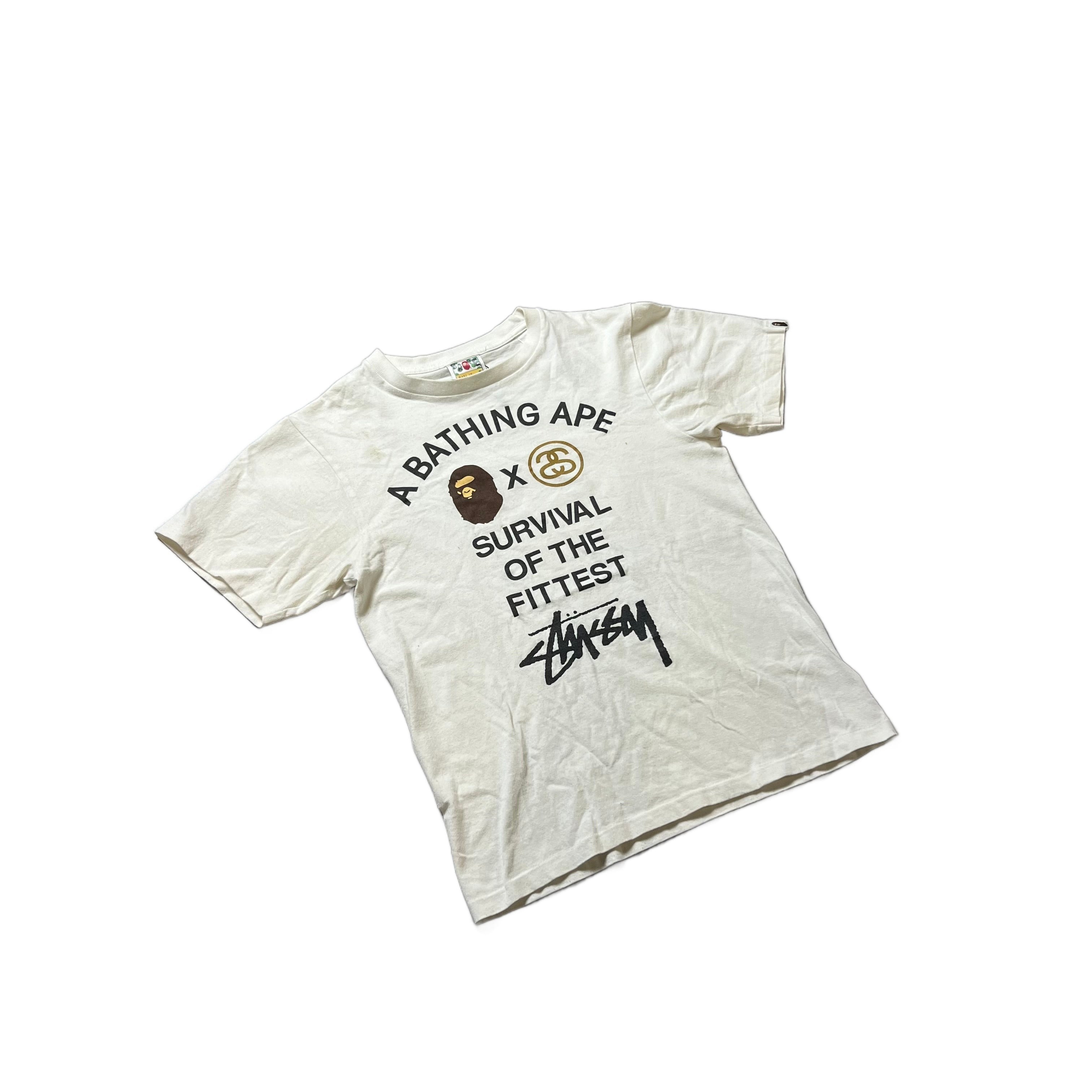 White A Bathing Ape (BAPE) x Stussy Tee - S
