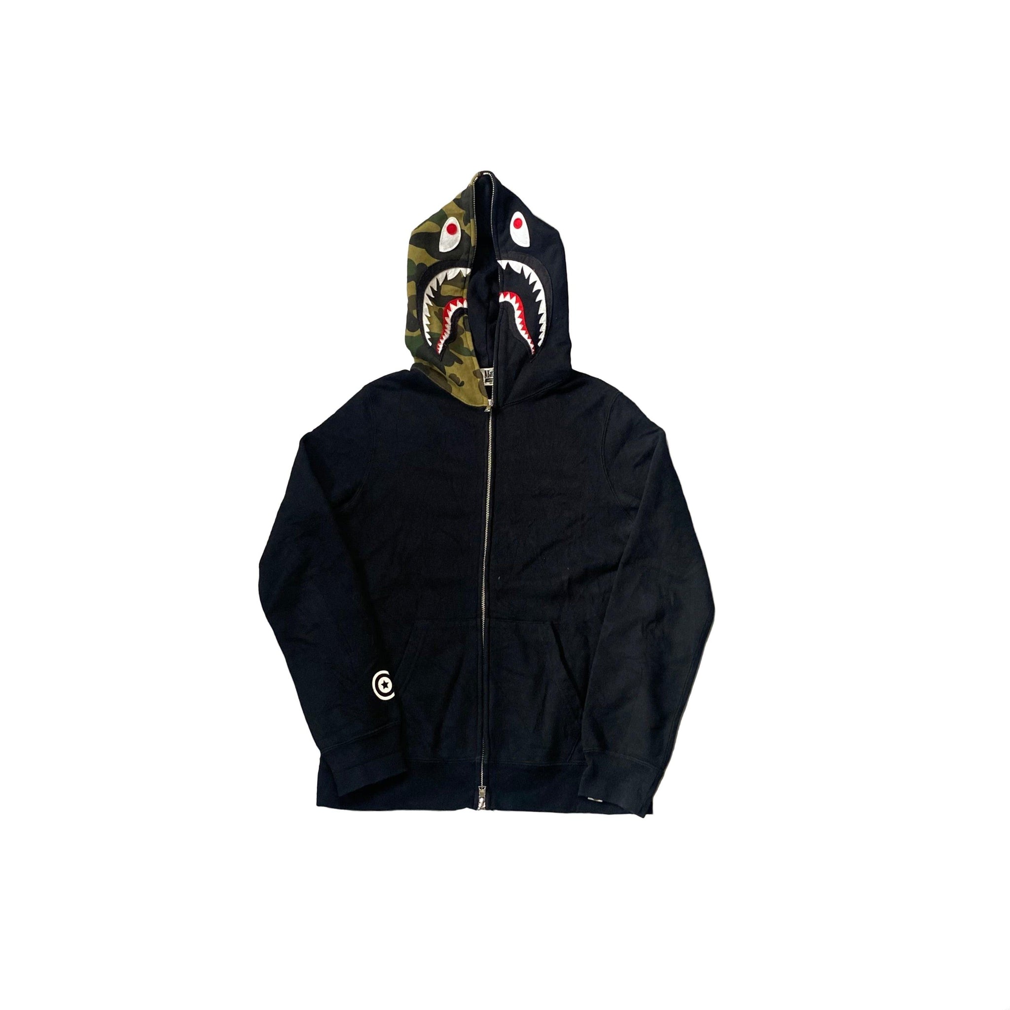 Black A Bathing Ape (BAPE) Shark Hoodie - XS