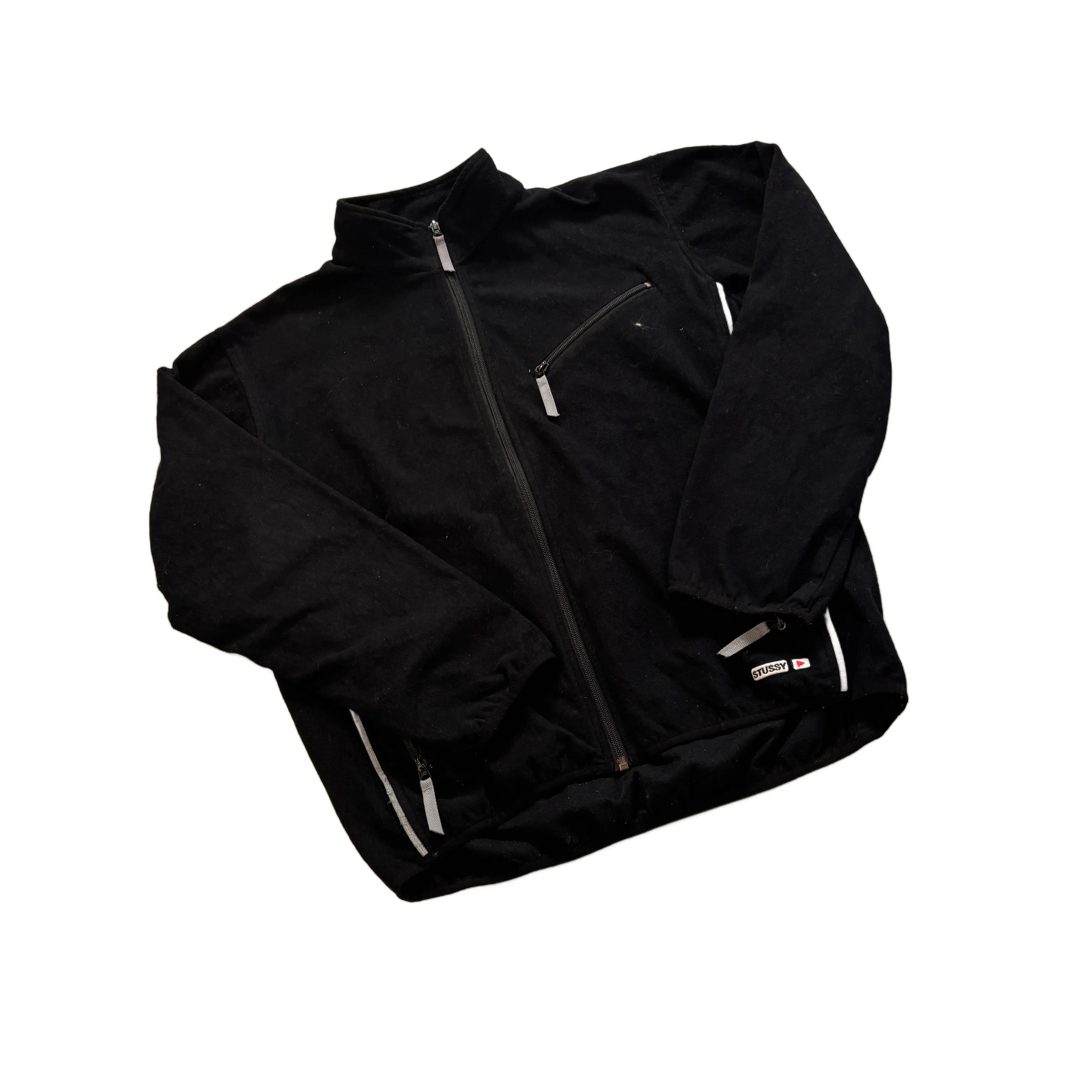 Black Stussy Full Zip Fleece - M
