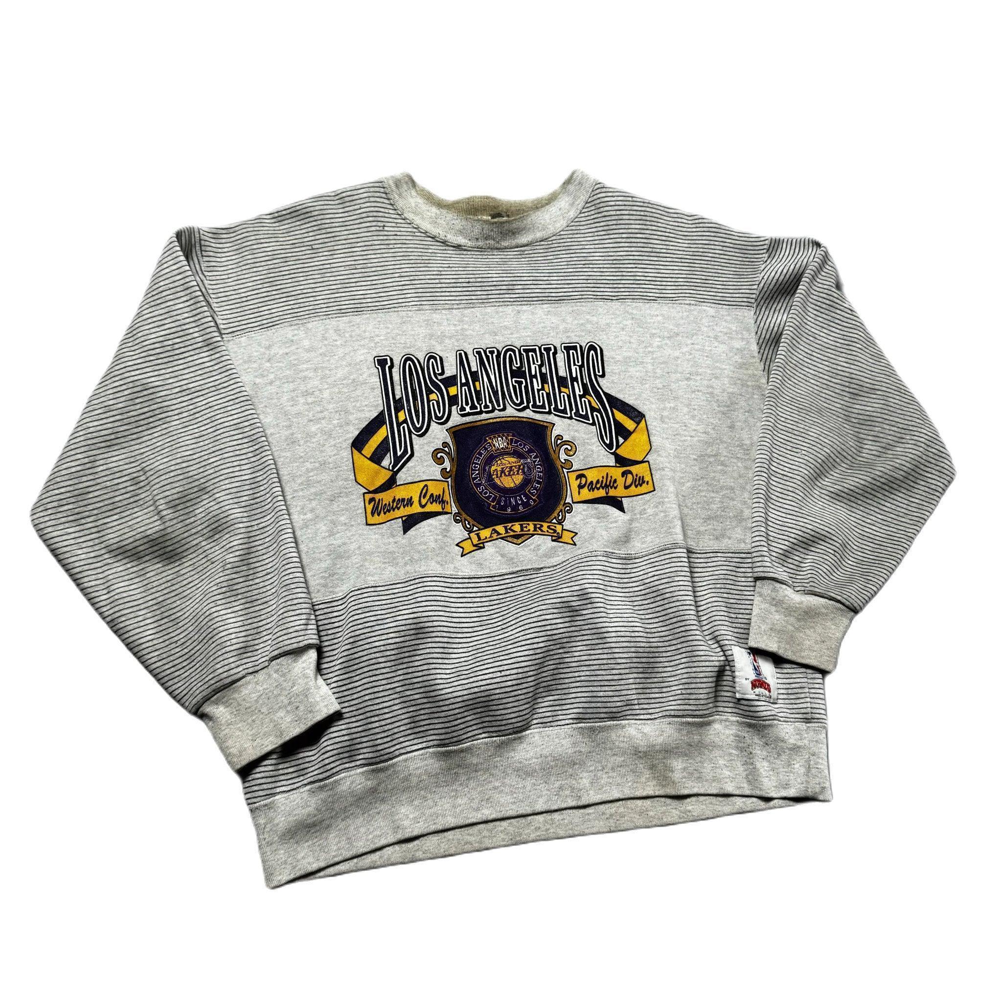 Vintage 90s Grey LA Lakers Graphic Sweatshirt - M