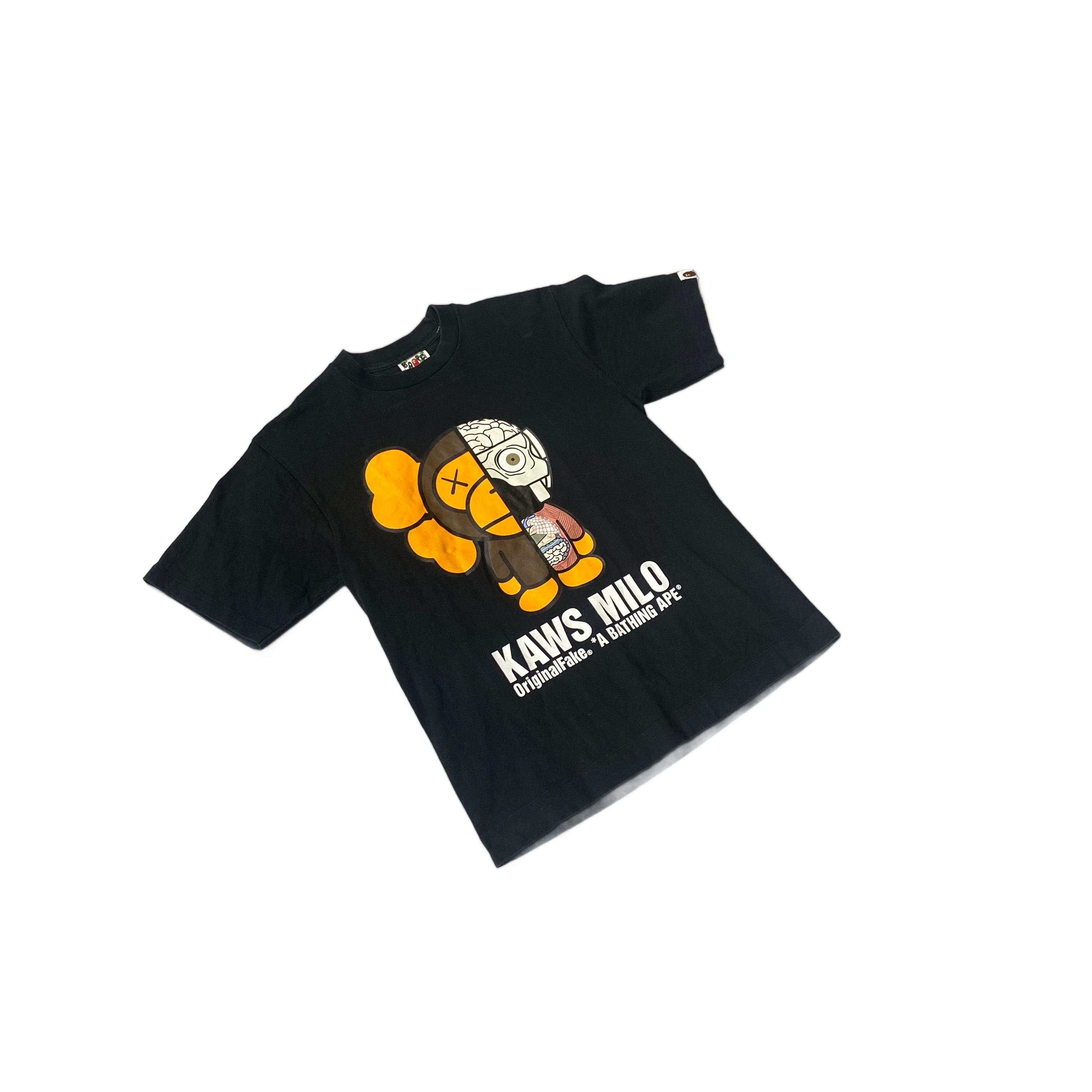 Black A Bathing Ape (BAPE) x KAWS Tee - S