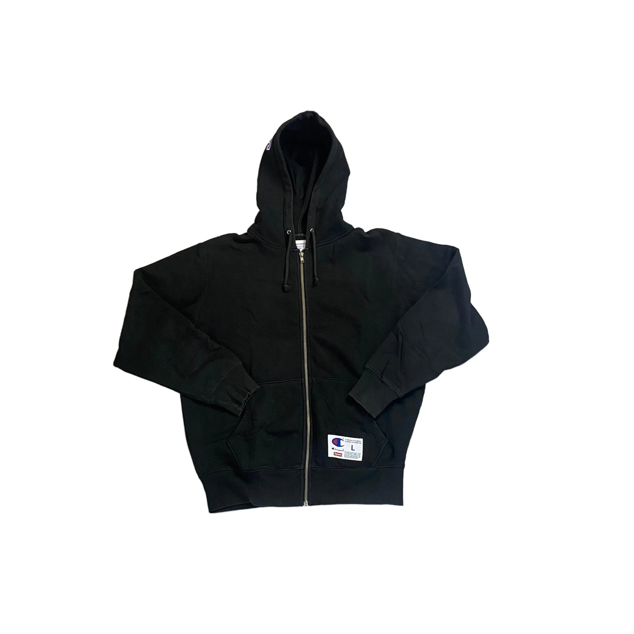 Black Supreme x Champion Zip Up Hoodie - L