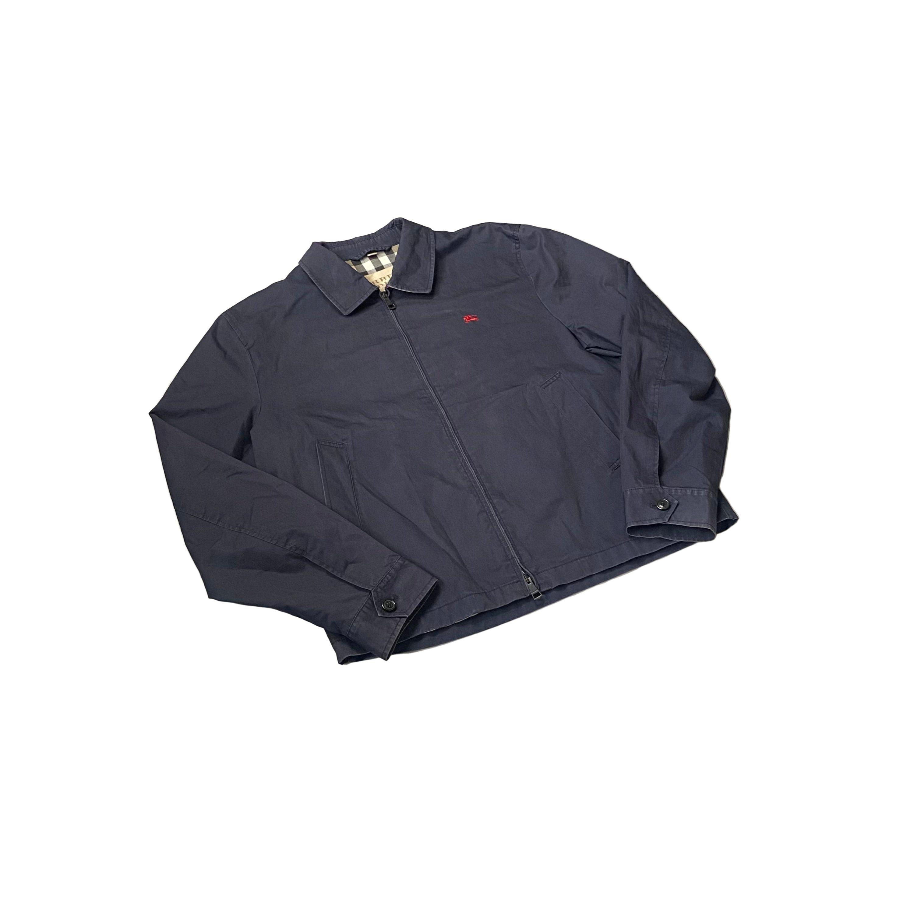 Vintage Navy Blue Burberry Harrington Jacket - XL