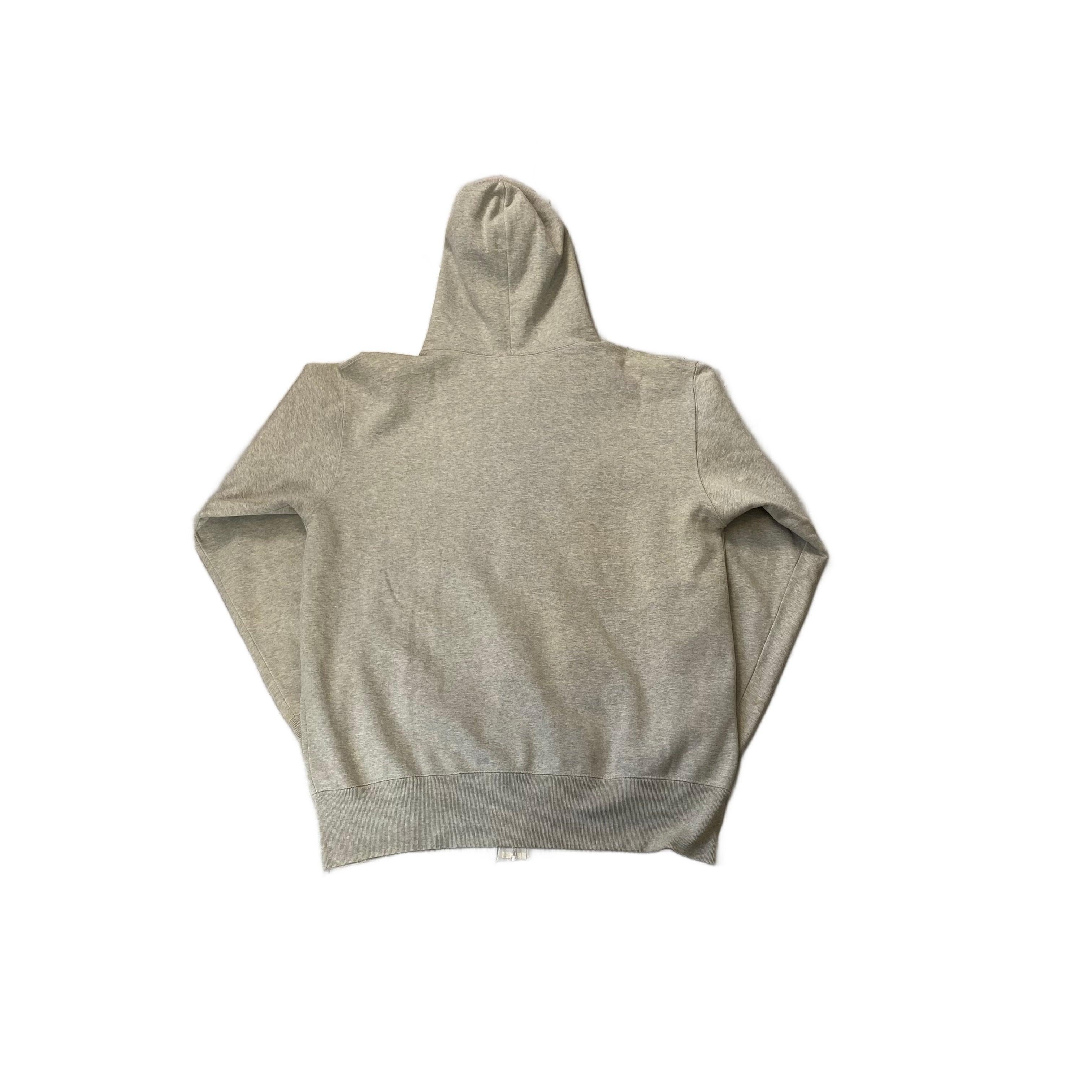 Grey Supreme Zip Up Hoodie - XL