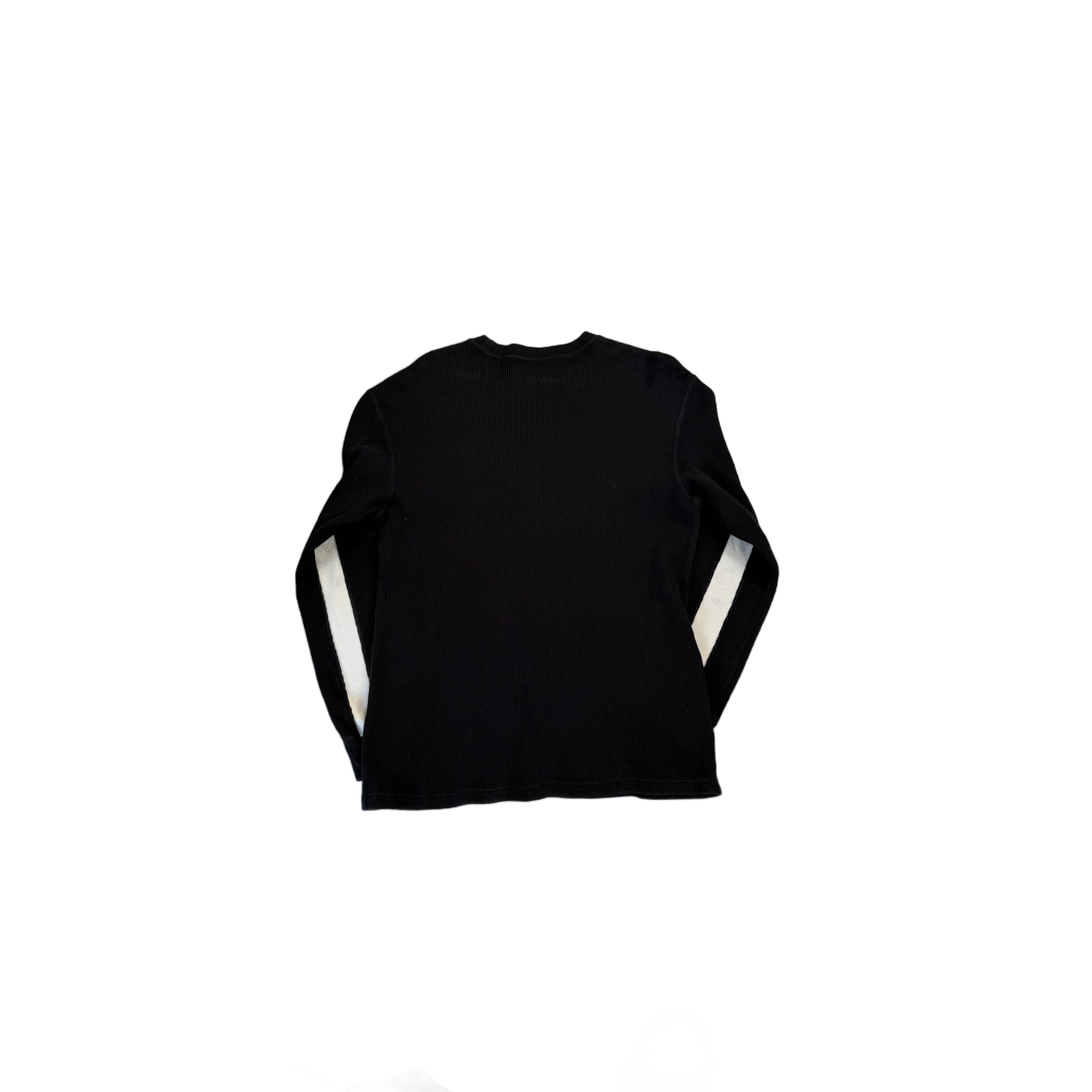 Black Supreme Waffle Long Sleeve Tee - M