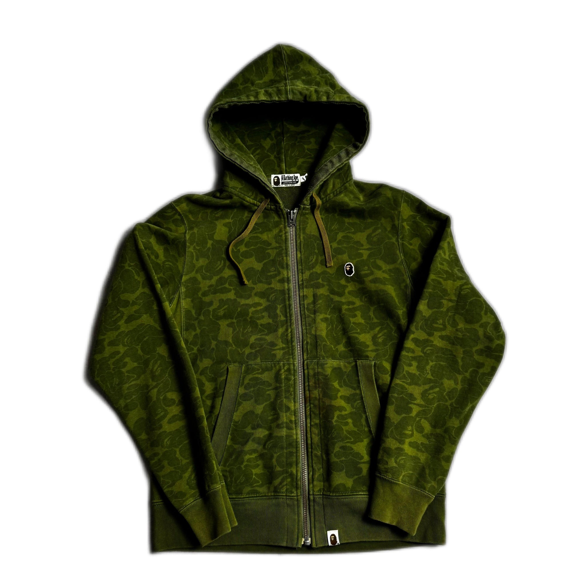 Green A Bathing Ape (BAPE) Zip Up Hoodie - L
