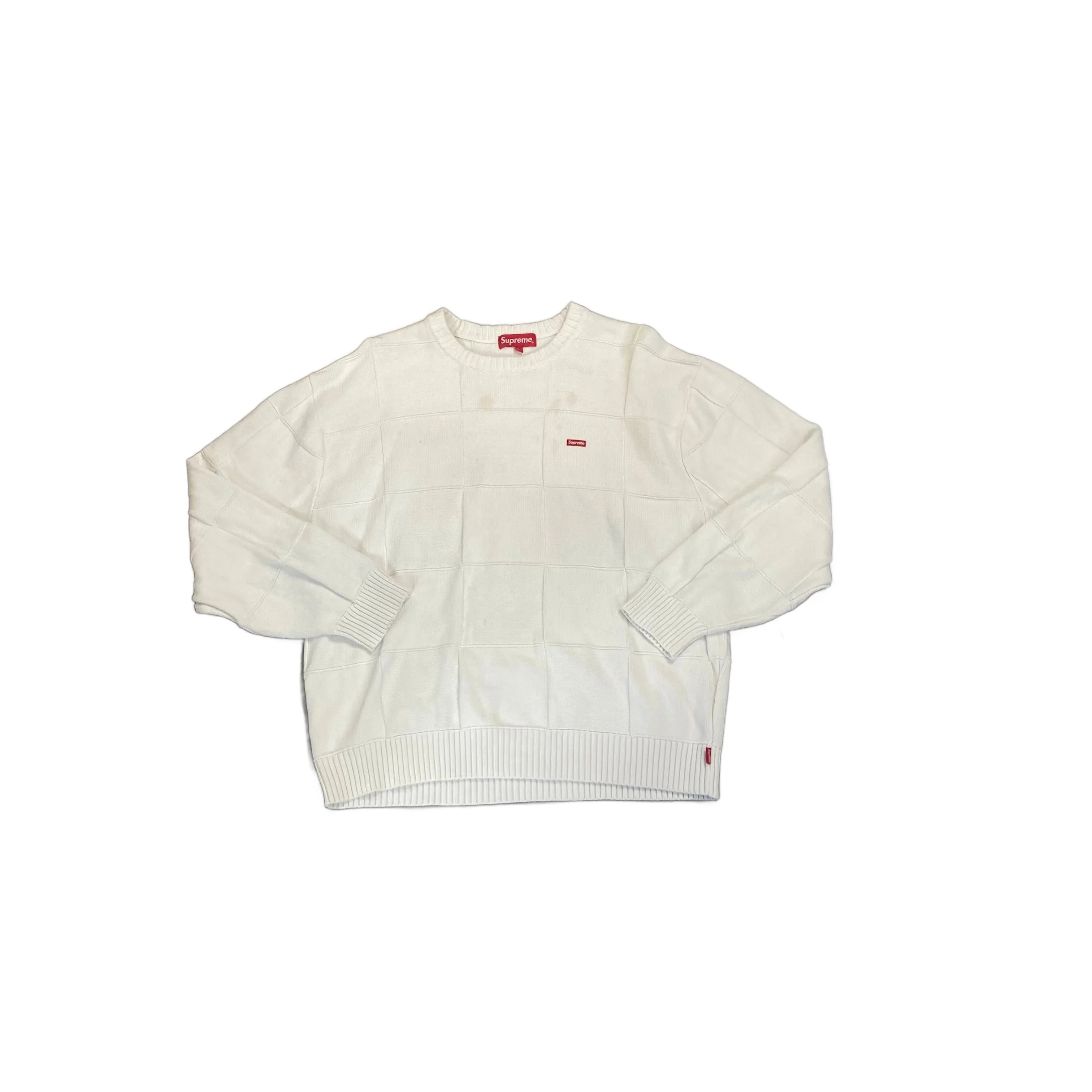 White Supreme Knitted Sweatshirt -  L