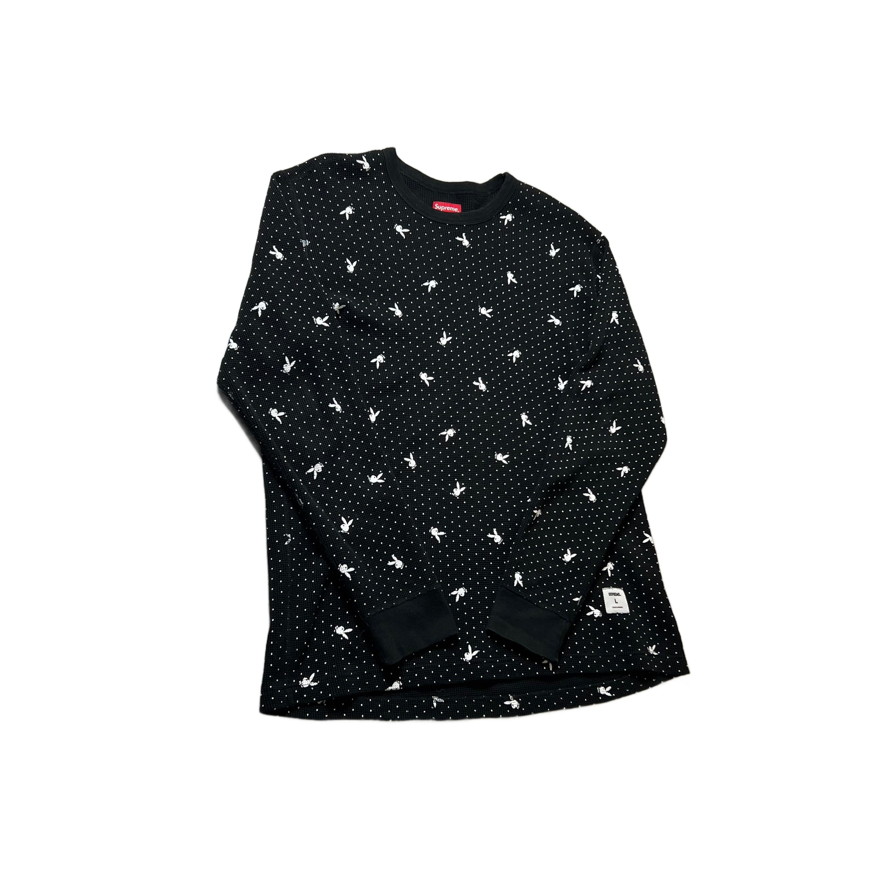 Black Supreme x Playboy Waffle Tee - L