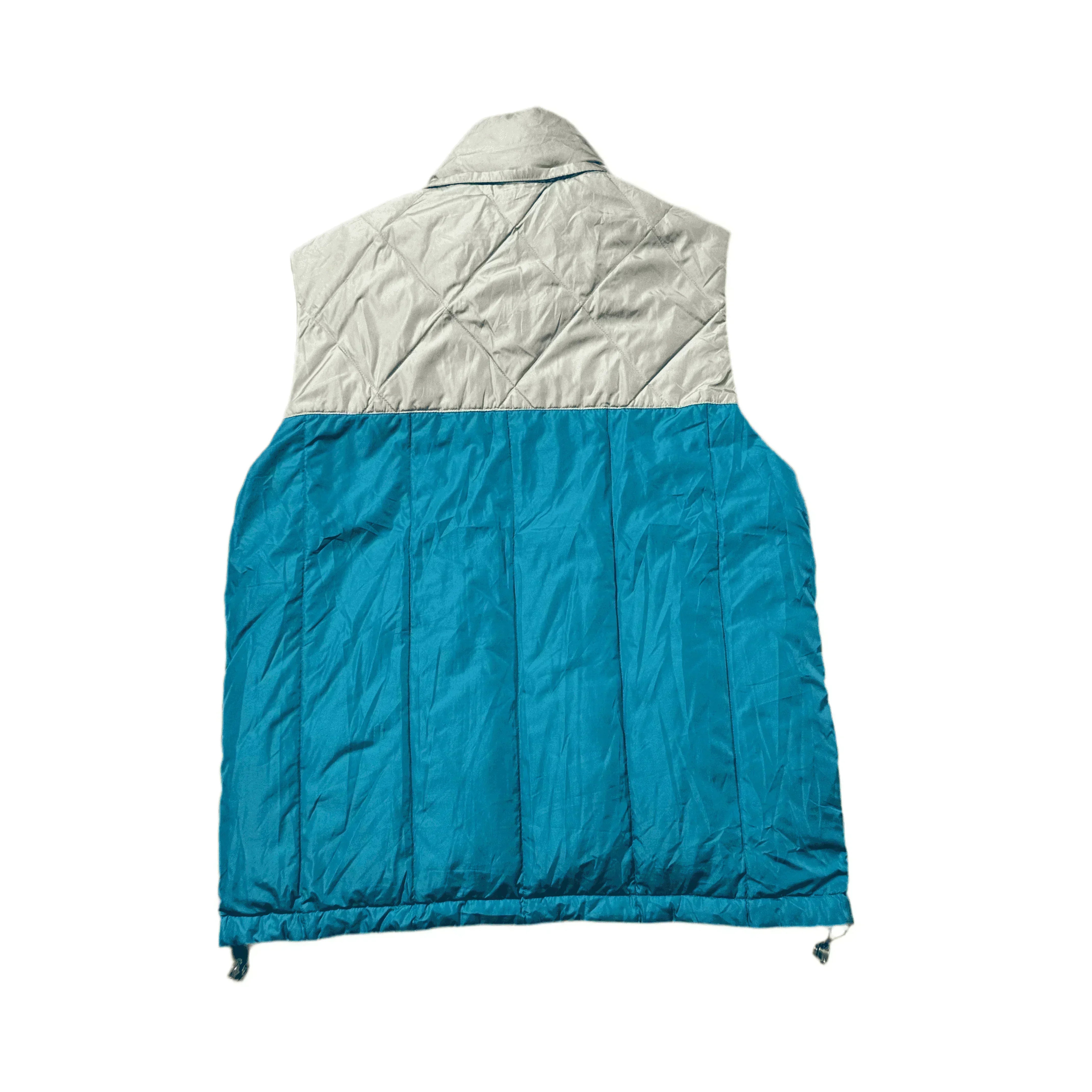 Vintage 90s Blue, White + Black Balenciaga Reversible Puffer Gilet - L