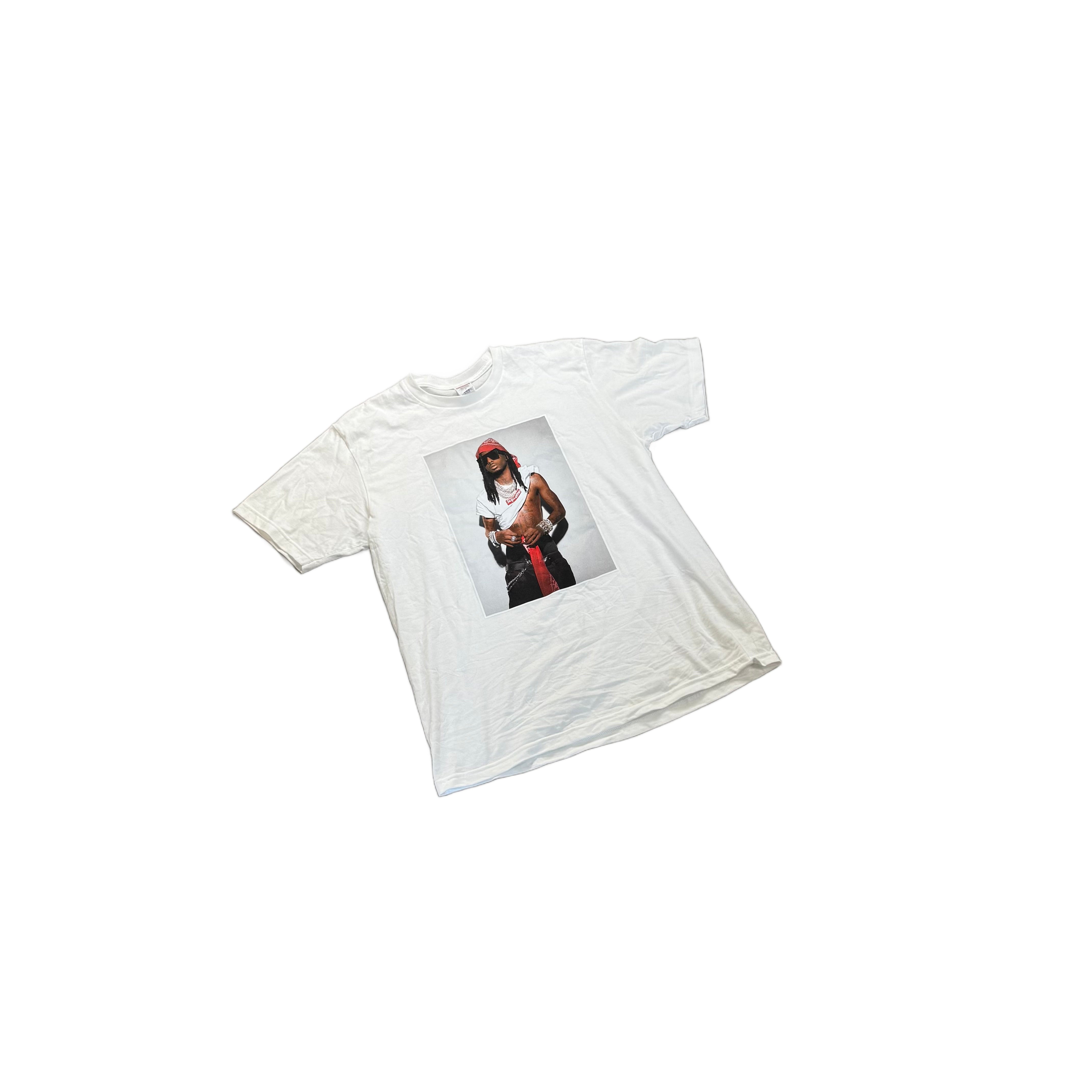 White Supreme Playboy Carti Tee - L