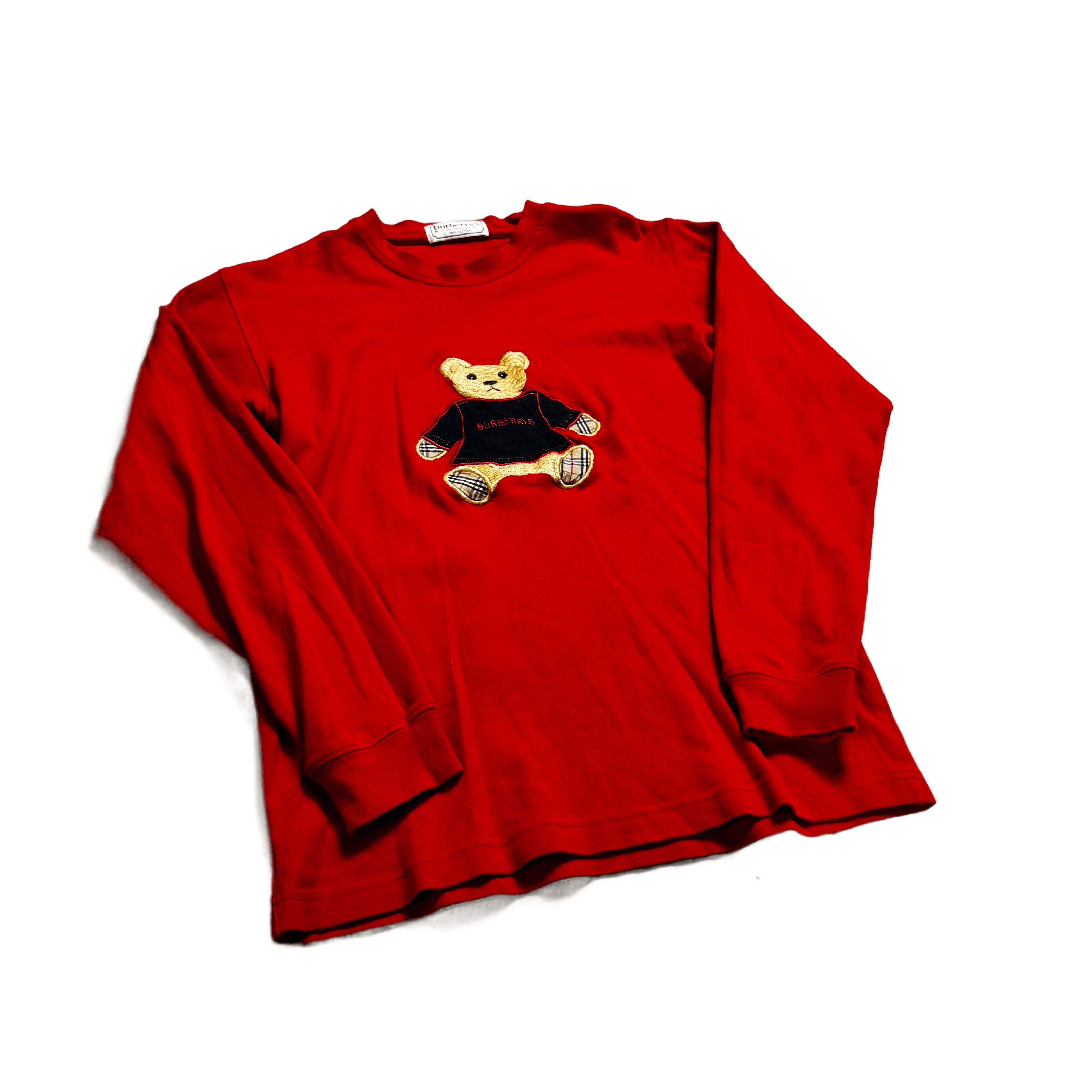 Vintage Red Burberry Long Sleeve Tee - M