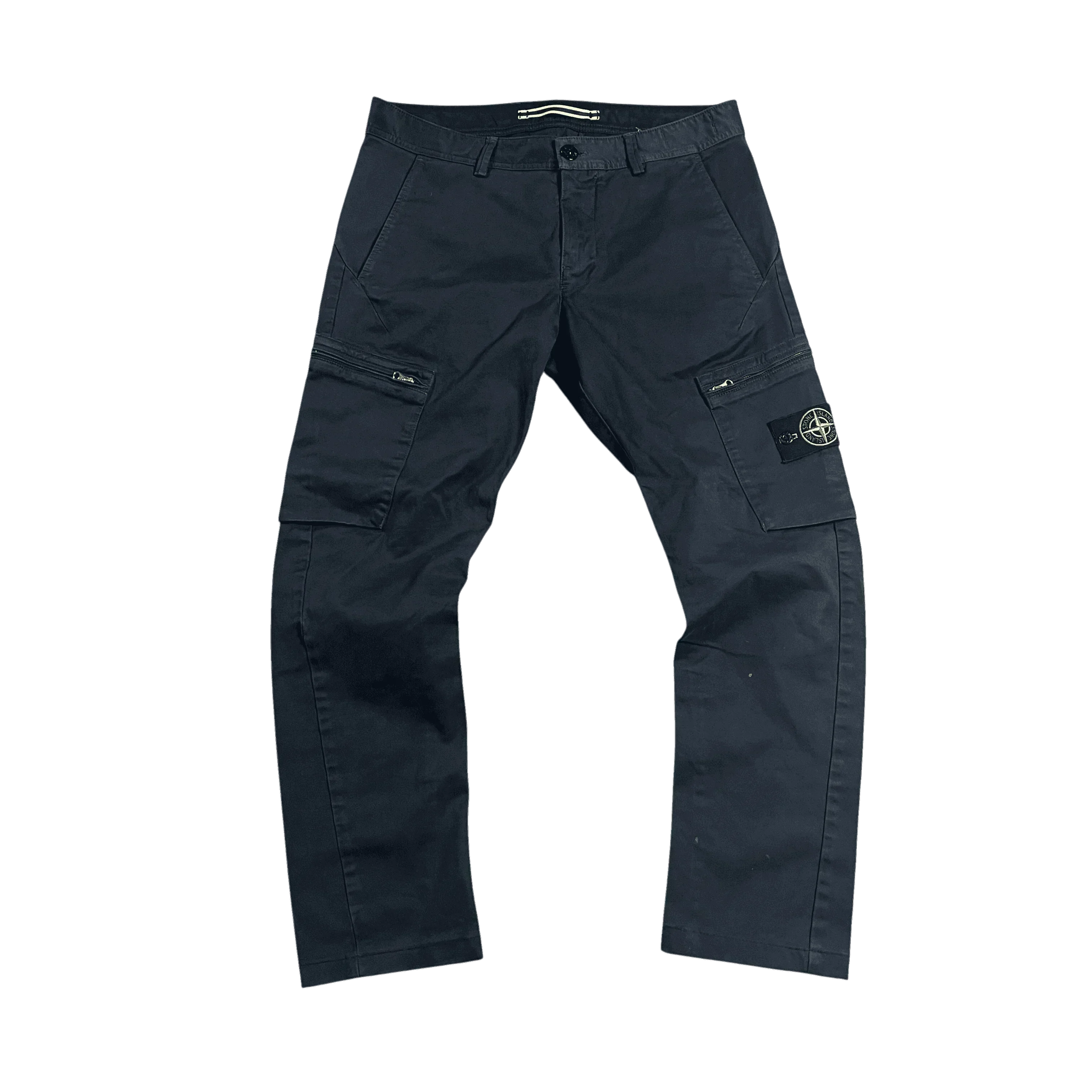 Navy Blue Stone Island Cargos - 32