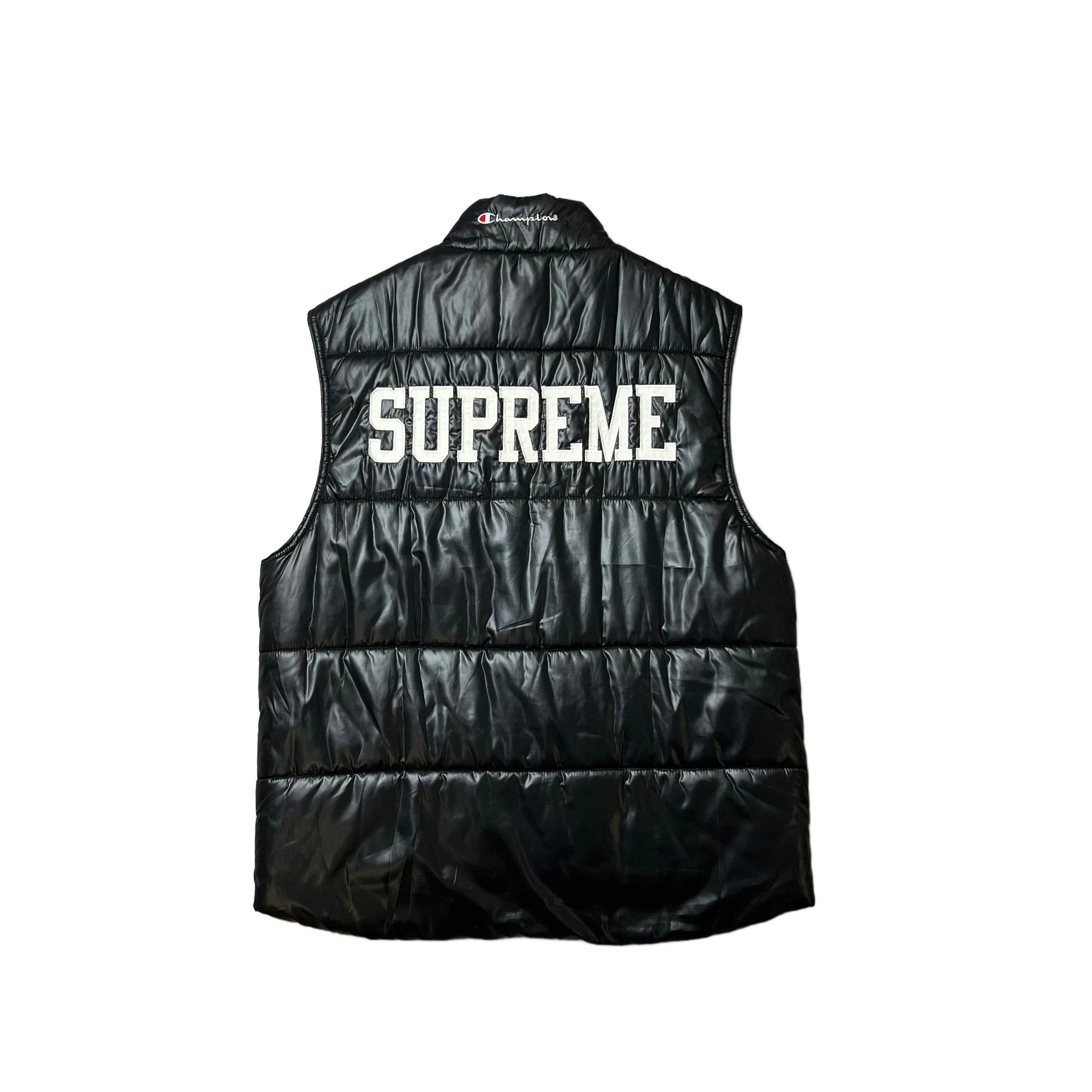 Black Supreme x Champion Puffer Gilet - L