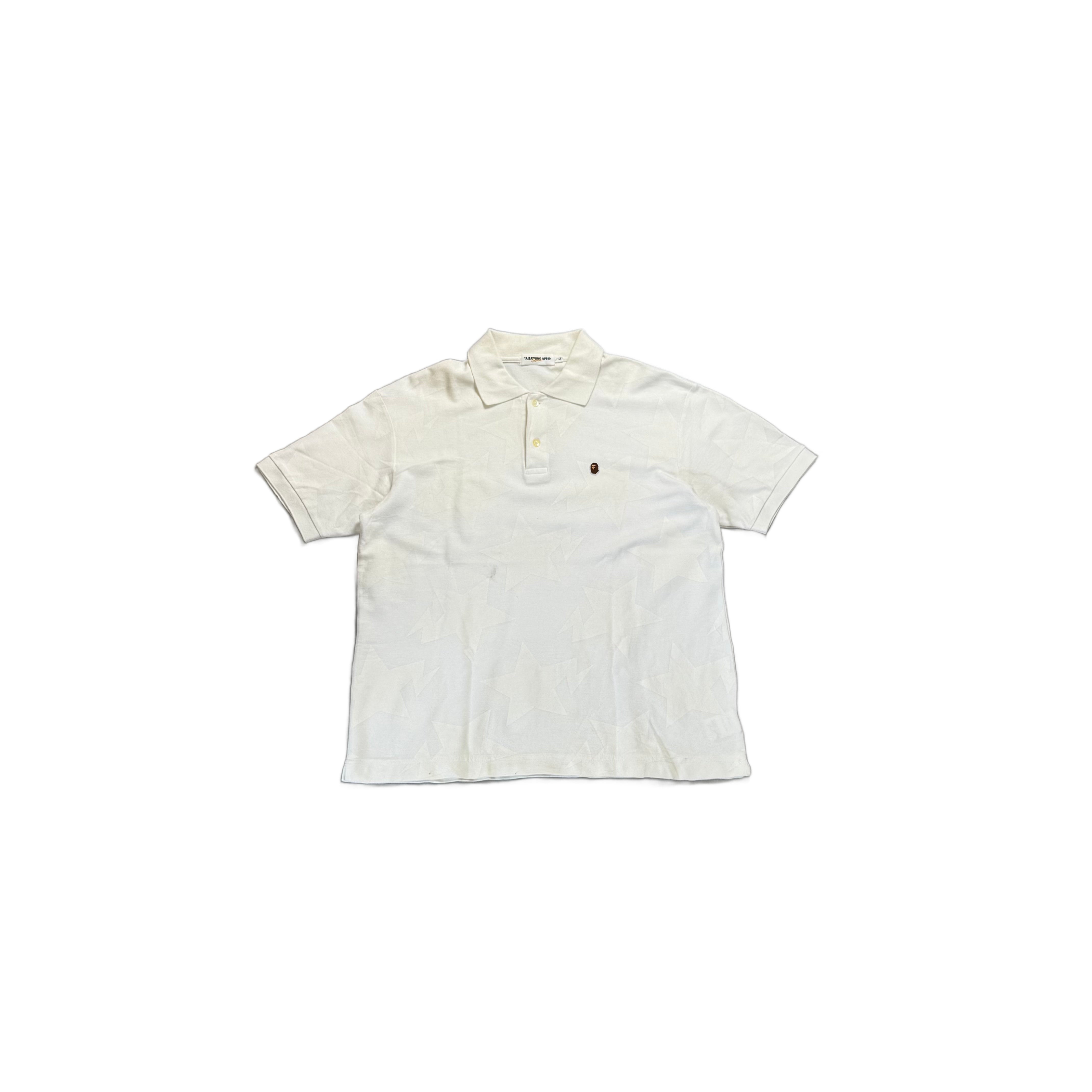 White A Bathing Ape (BAPE) Polo Shirt - L