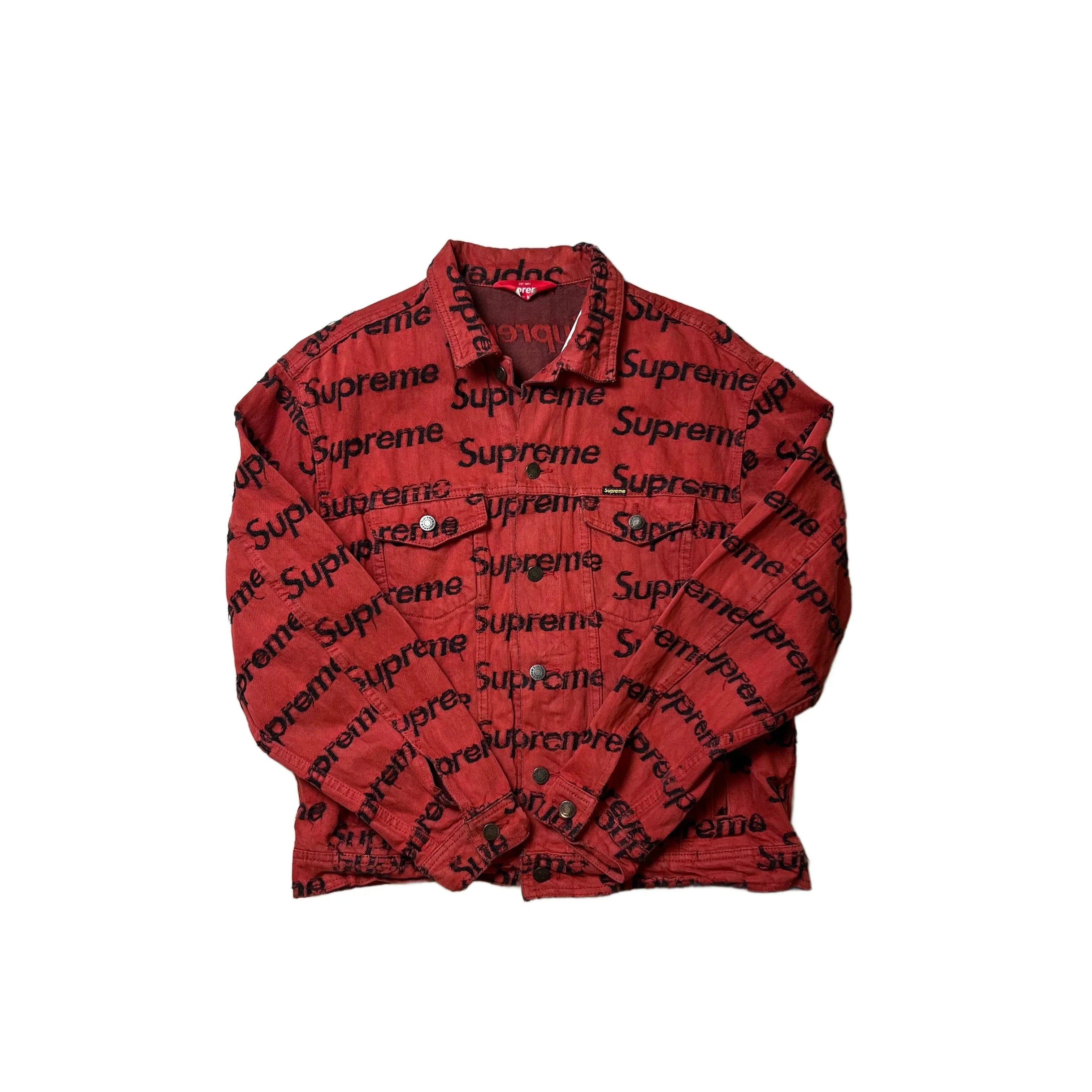 Red Supreme Denim Jacket - M