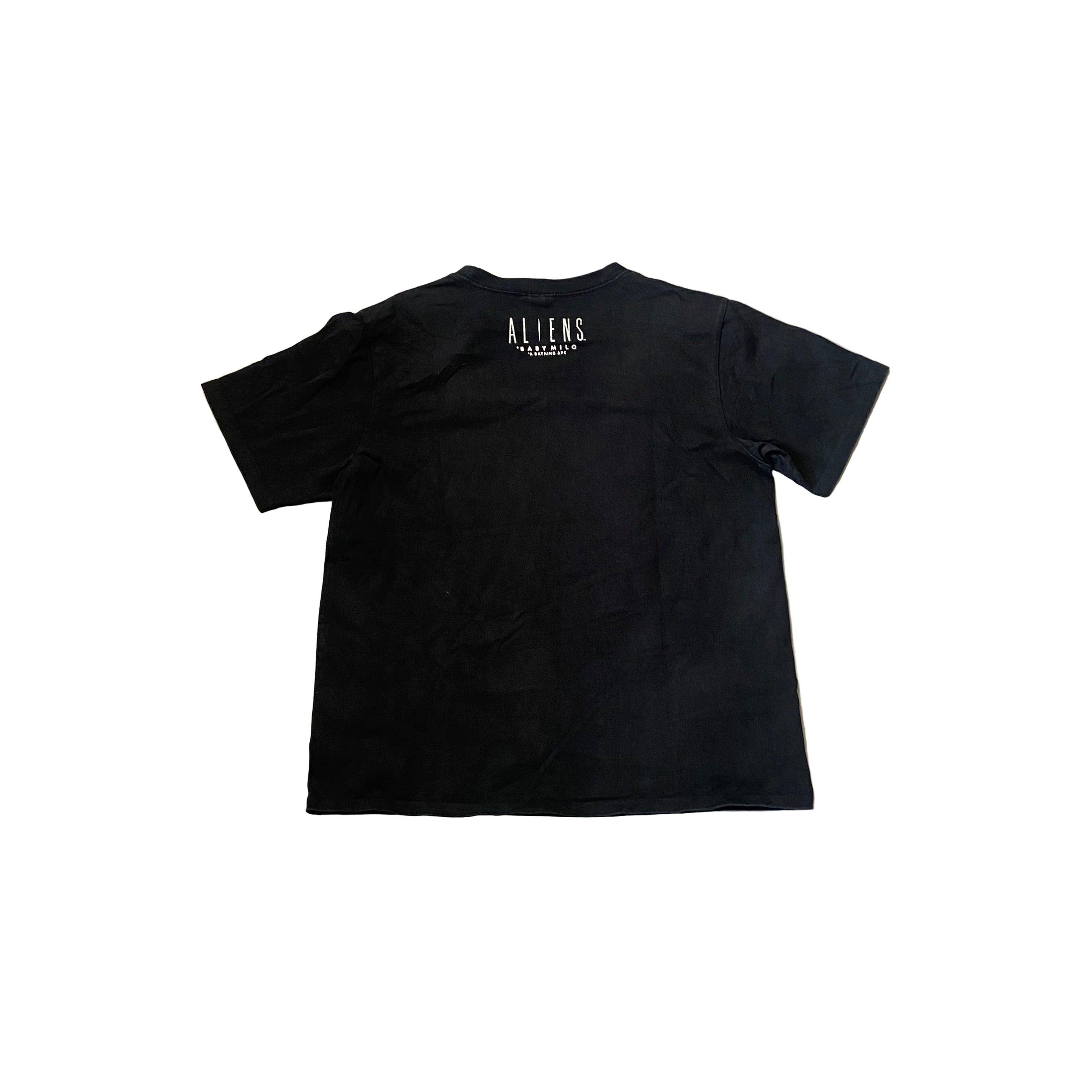 Black A Bathing Ape (BAPE) x Aliens Tee - L