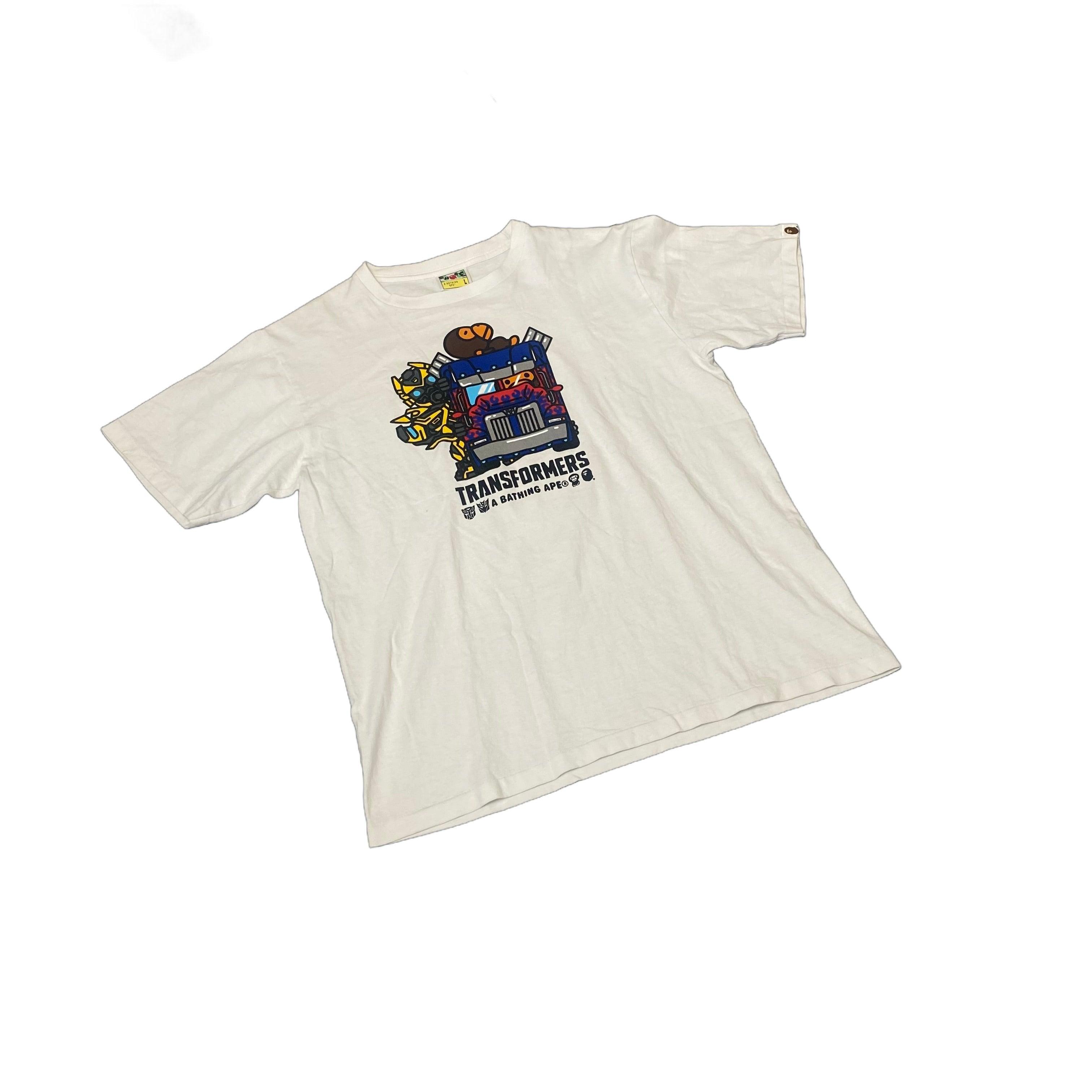 White A Bathing Ape (BAPE) x Transformers Tee - L