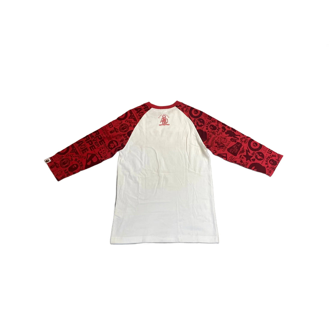 White + Red A Bathing Ape (BAPE) Long Sleeve Tee - S