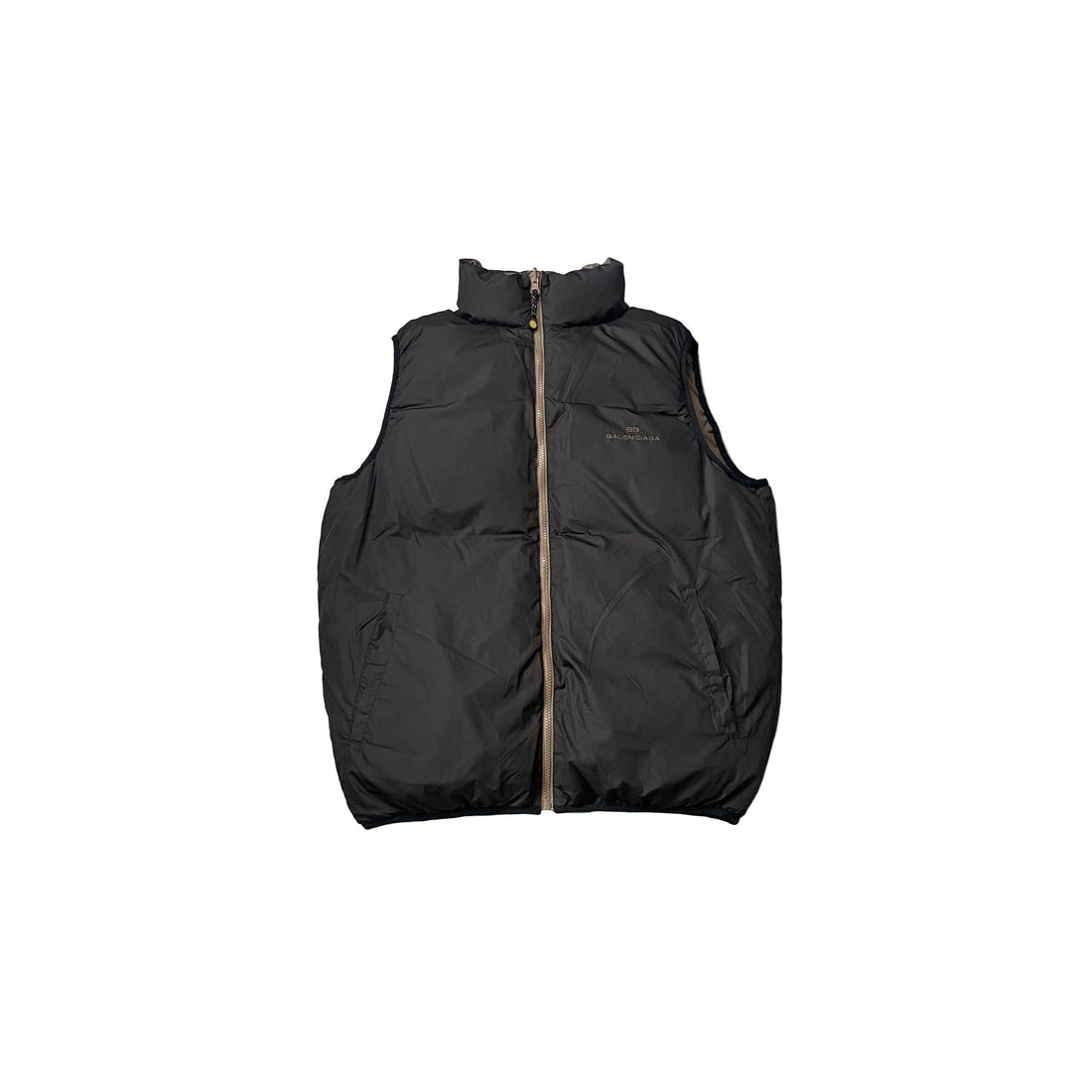 Vintage Black + Brown Balenciaga Reversible Puffer Gilet - XL