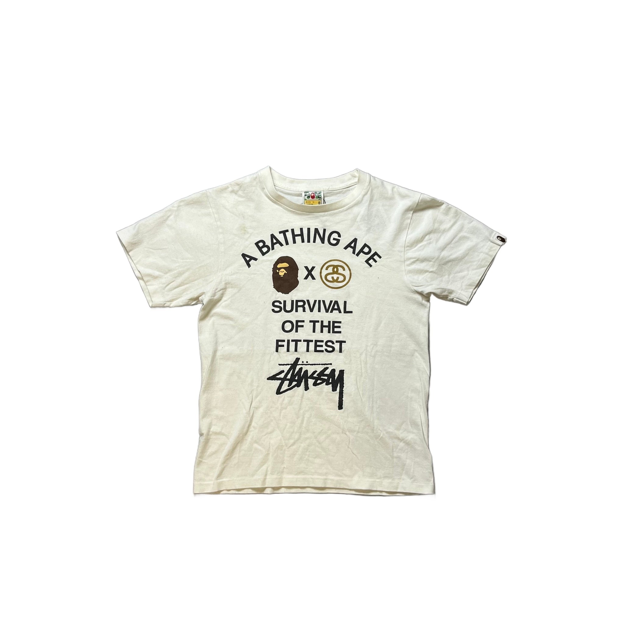 White A Bathing Ape (BAPE) x Stussy Tee - S