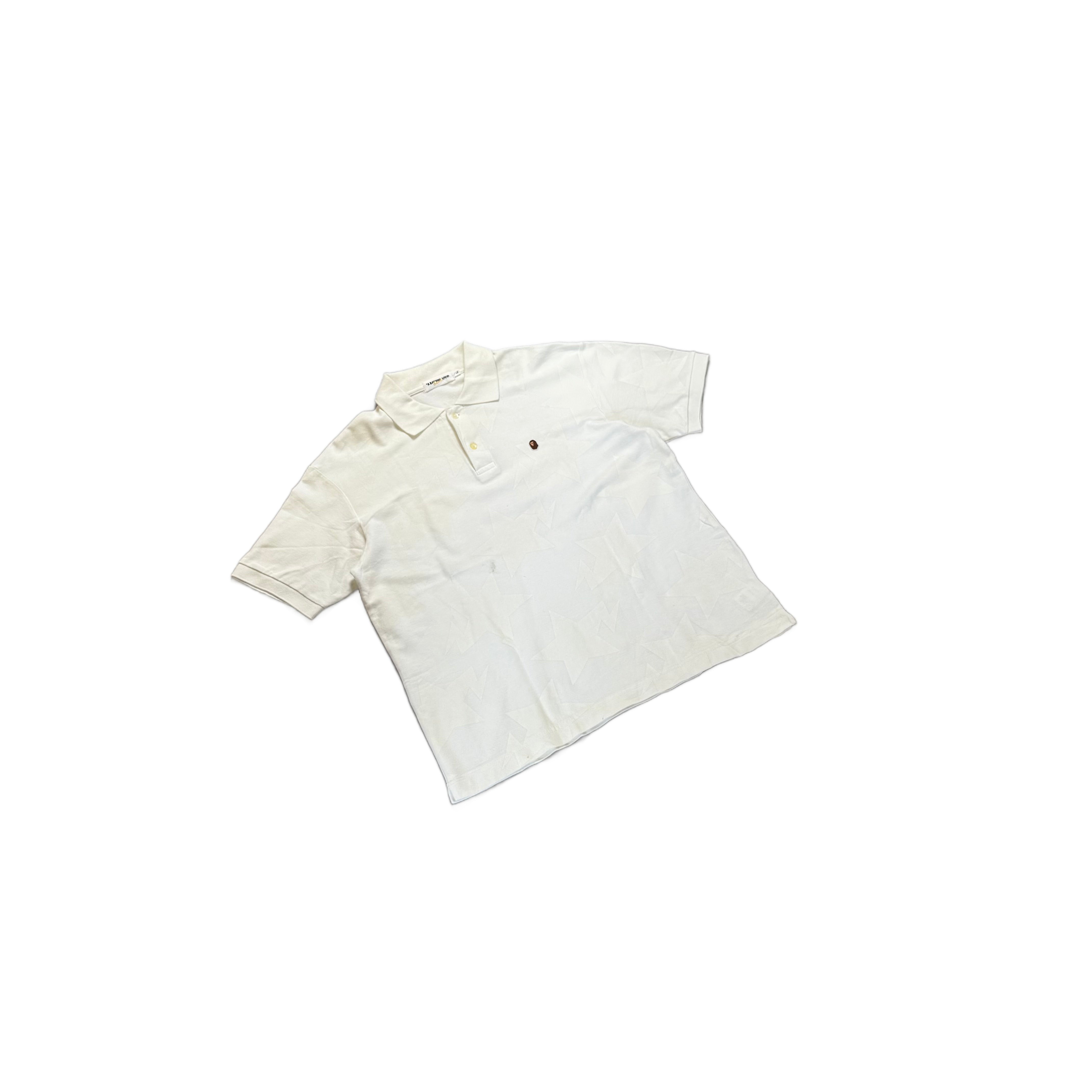 White A Bathing Ape (BAPE) Polo Shirt - L