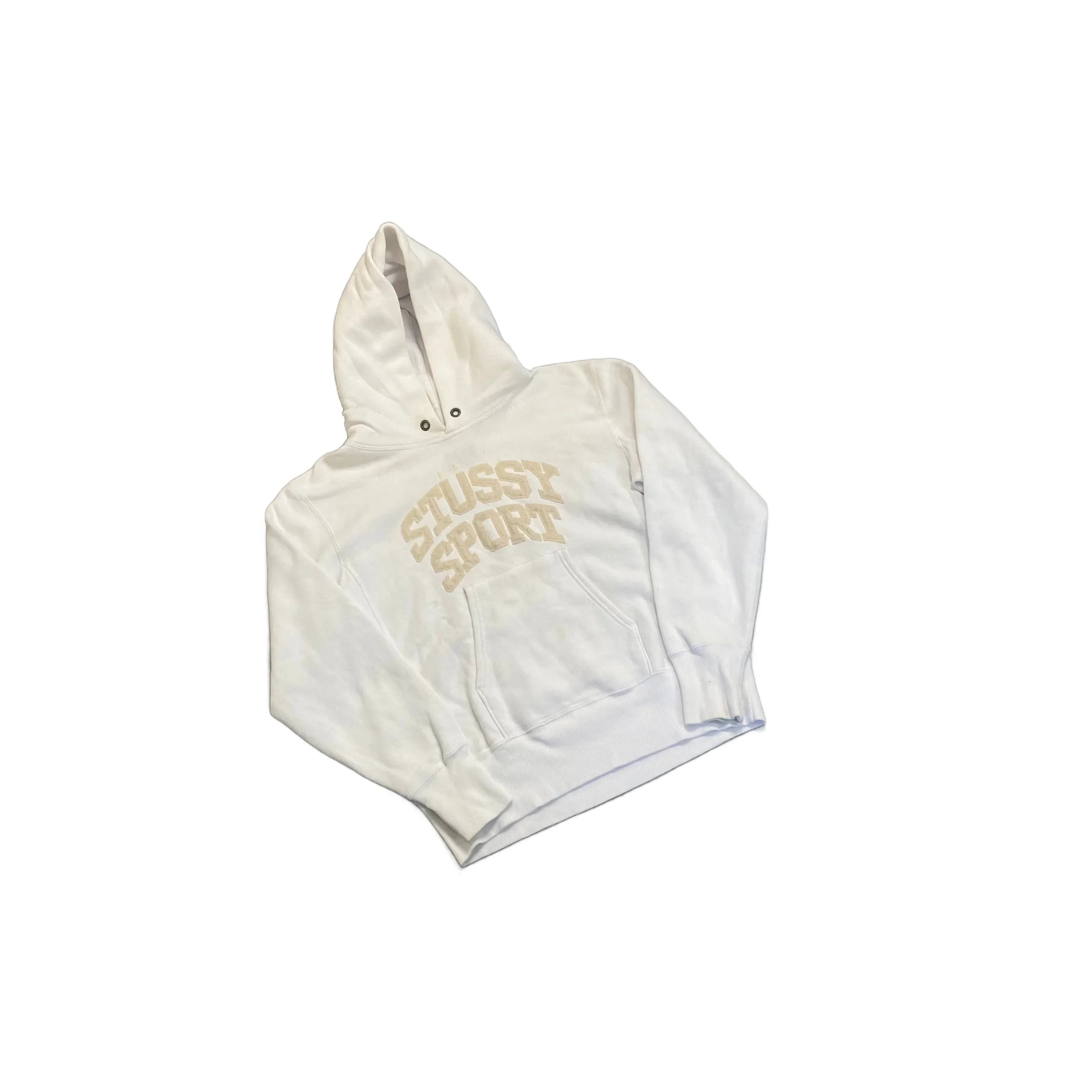 White Stussy Sport Hoodie - S