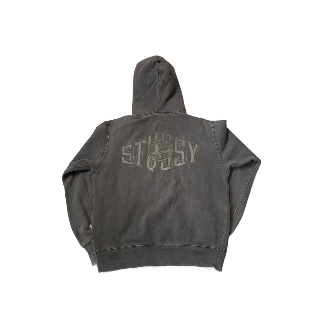 Grey Stussy Zip Up Hoodie - M
