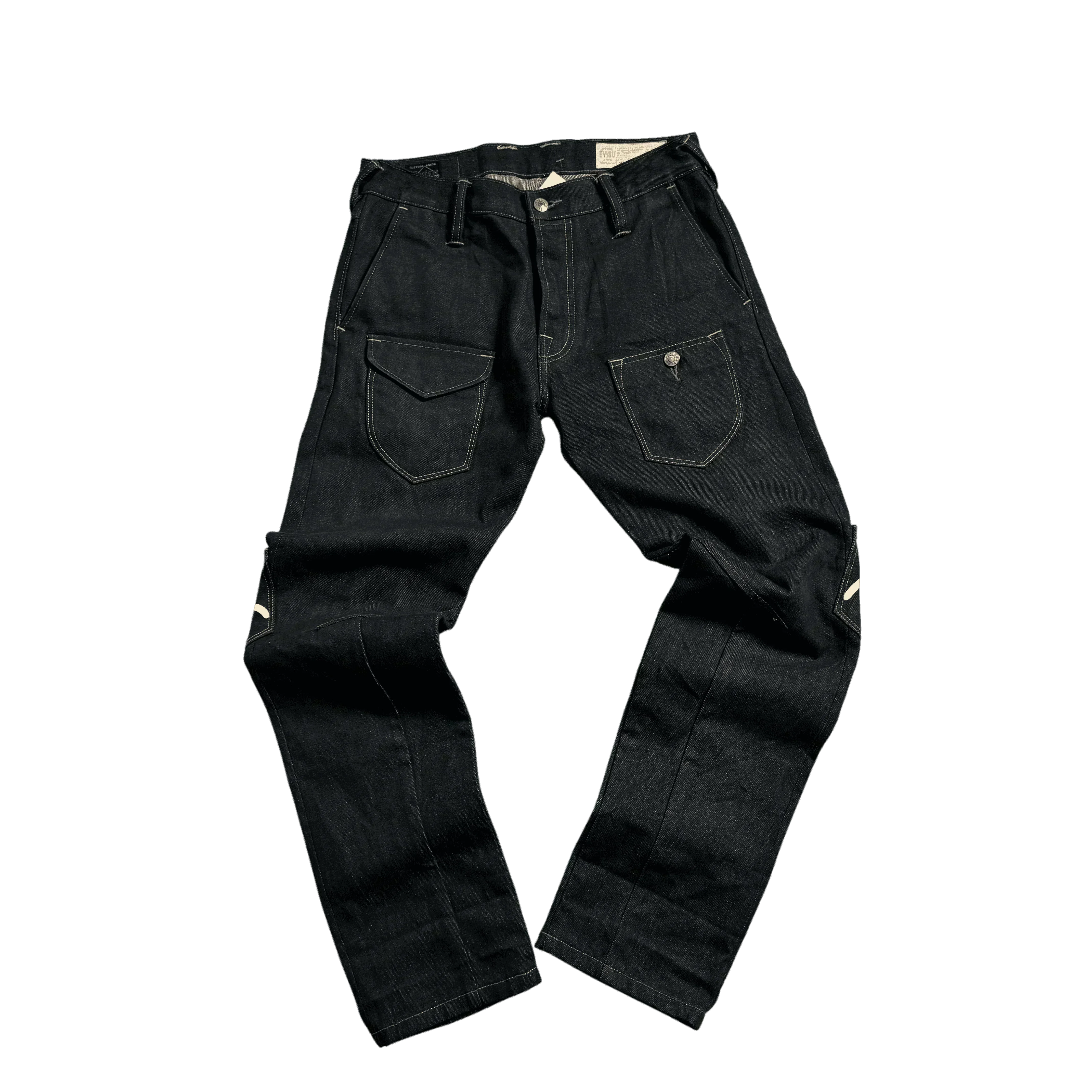 Black Evisu Multi Pocket Jeans - 28 x 32
