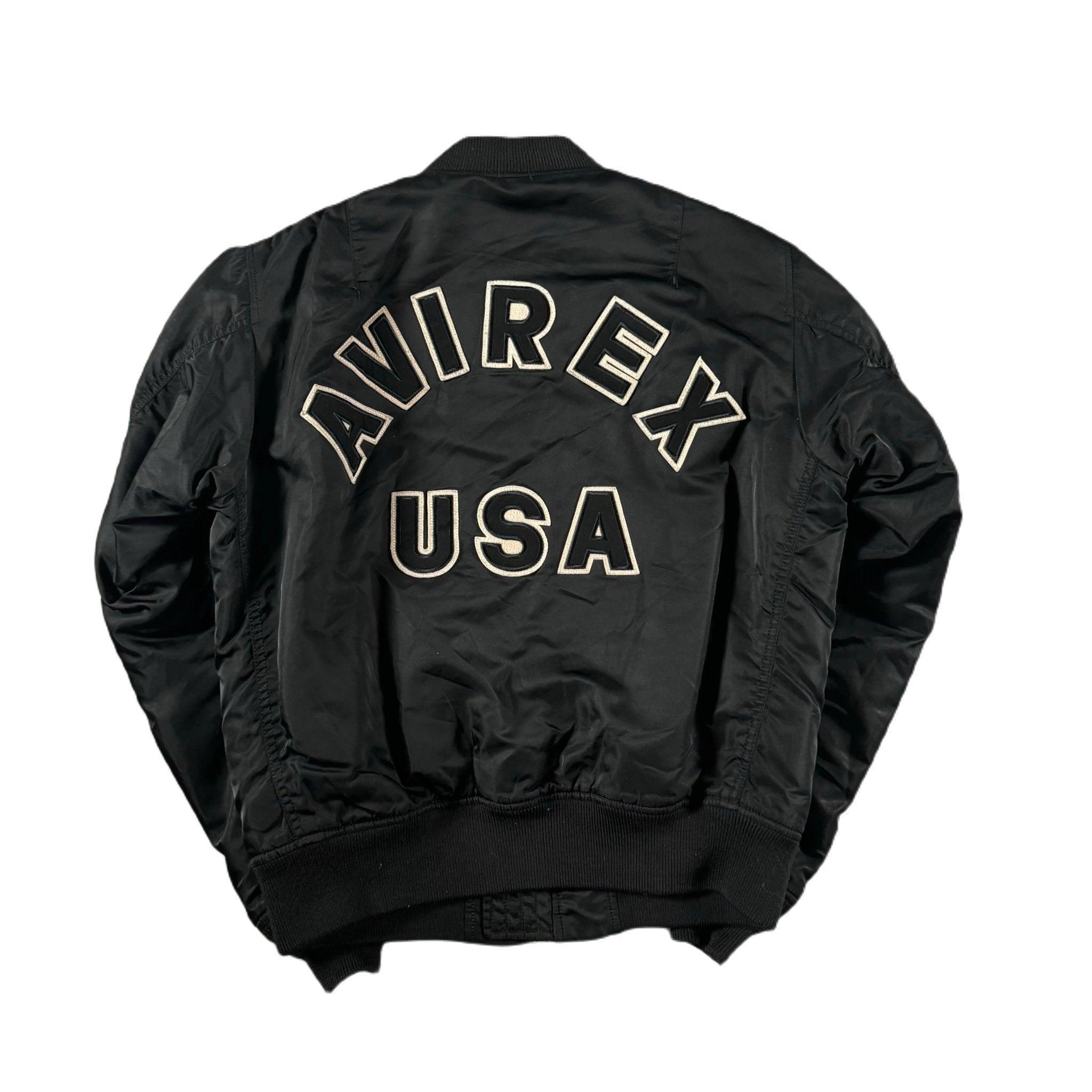 Black Avirex Bomber Jacket - M