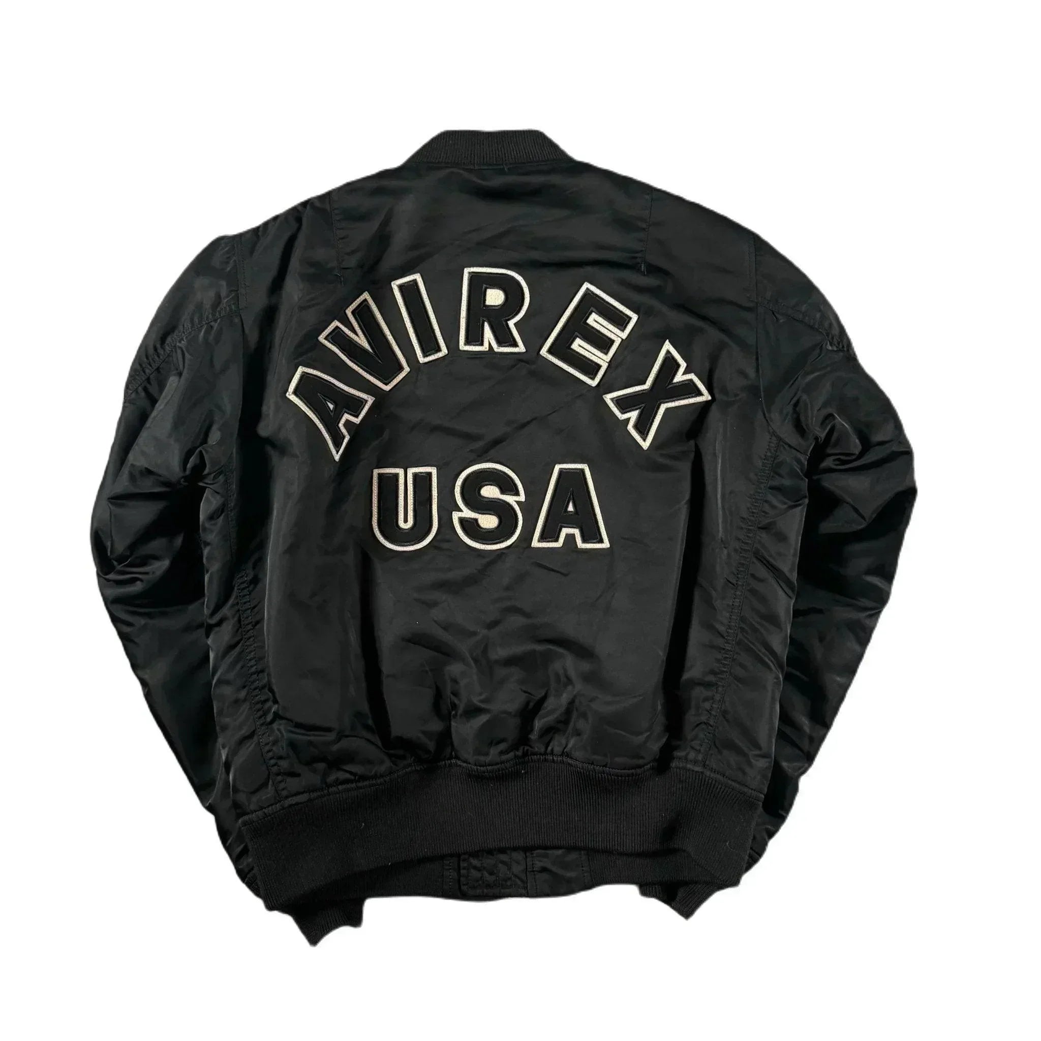 Black Avirex Bomber Jacket - M