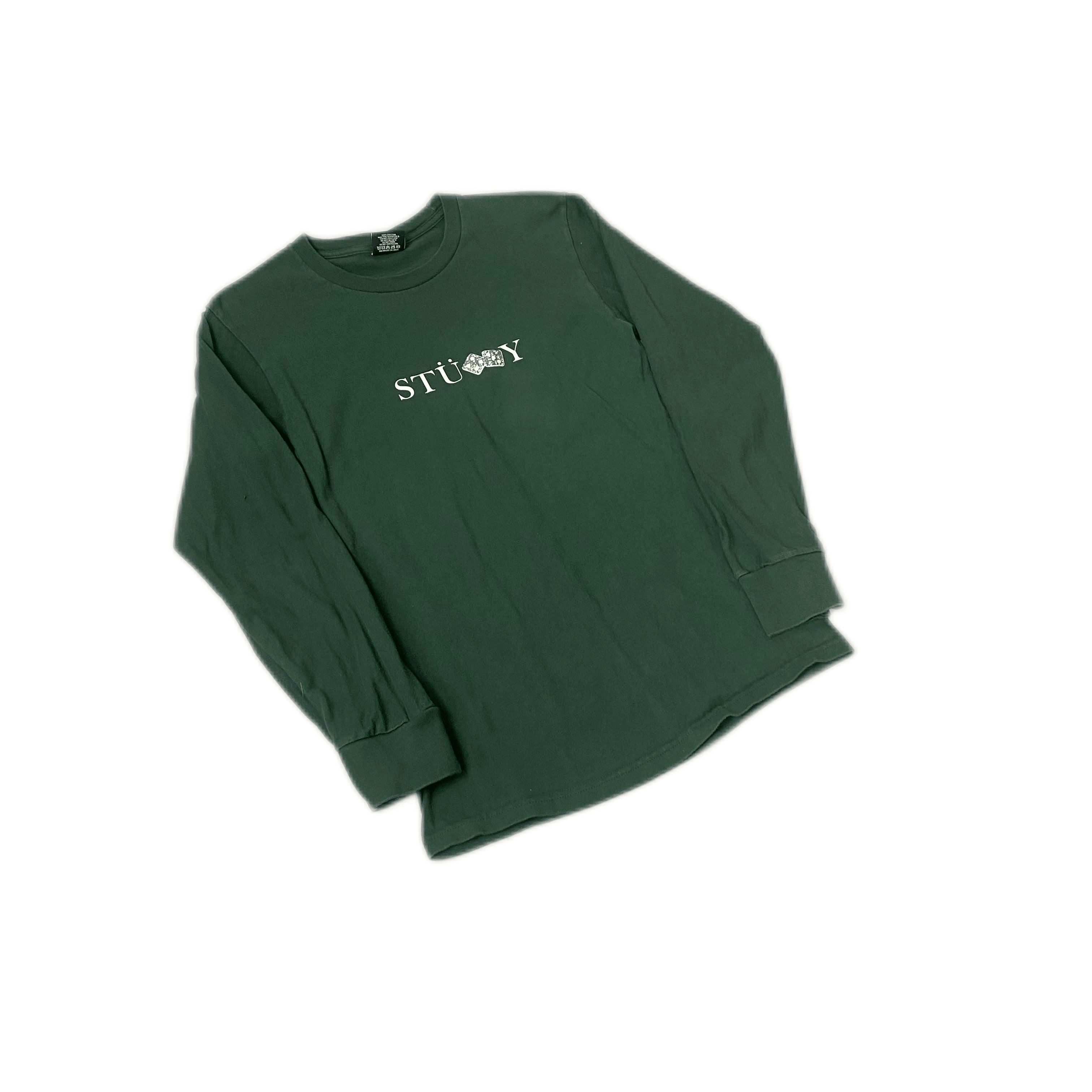 Green Stussy Long Sleeve Tee - S