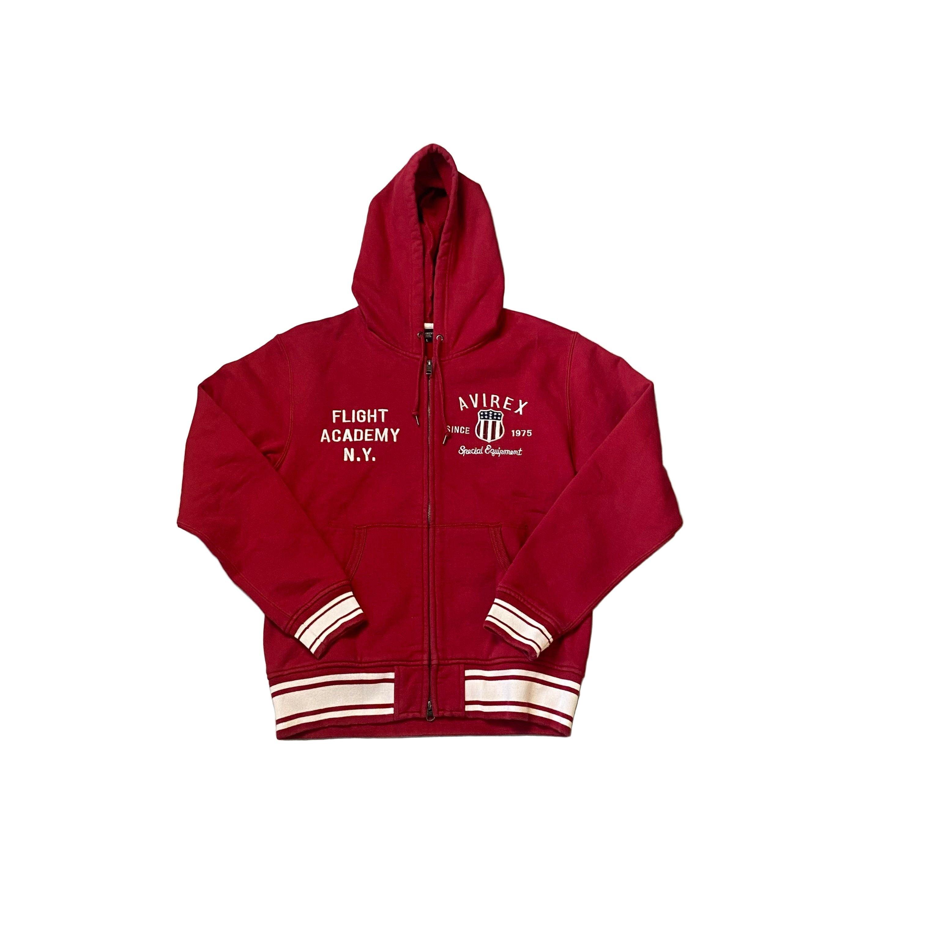Red Avirex Zip Up Hoodie - L