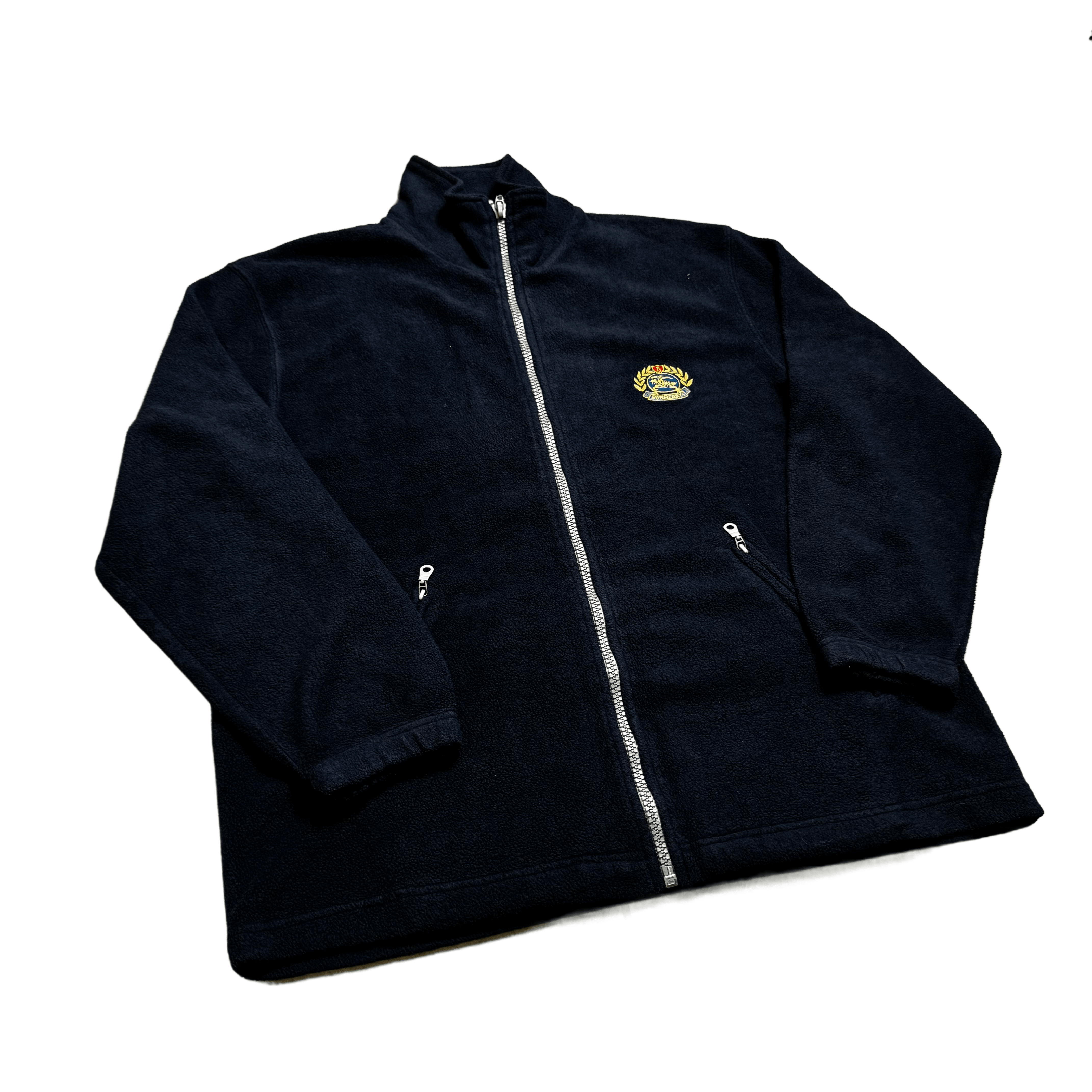 Vintage Navy Blue Burberry Full Zip Fleece - L
