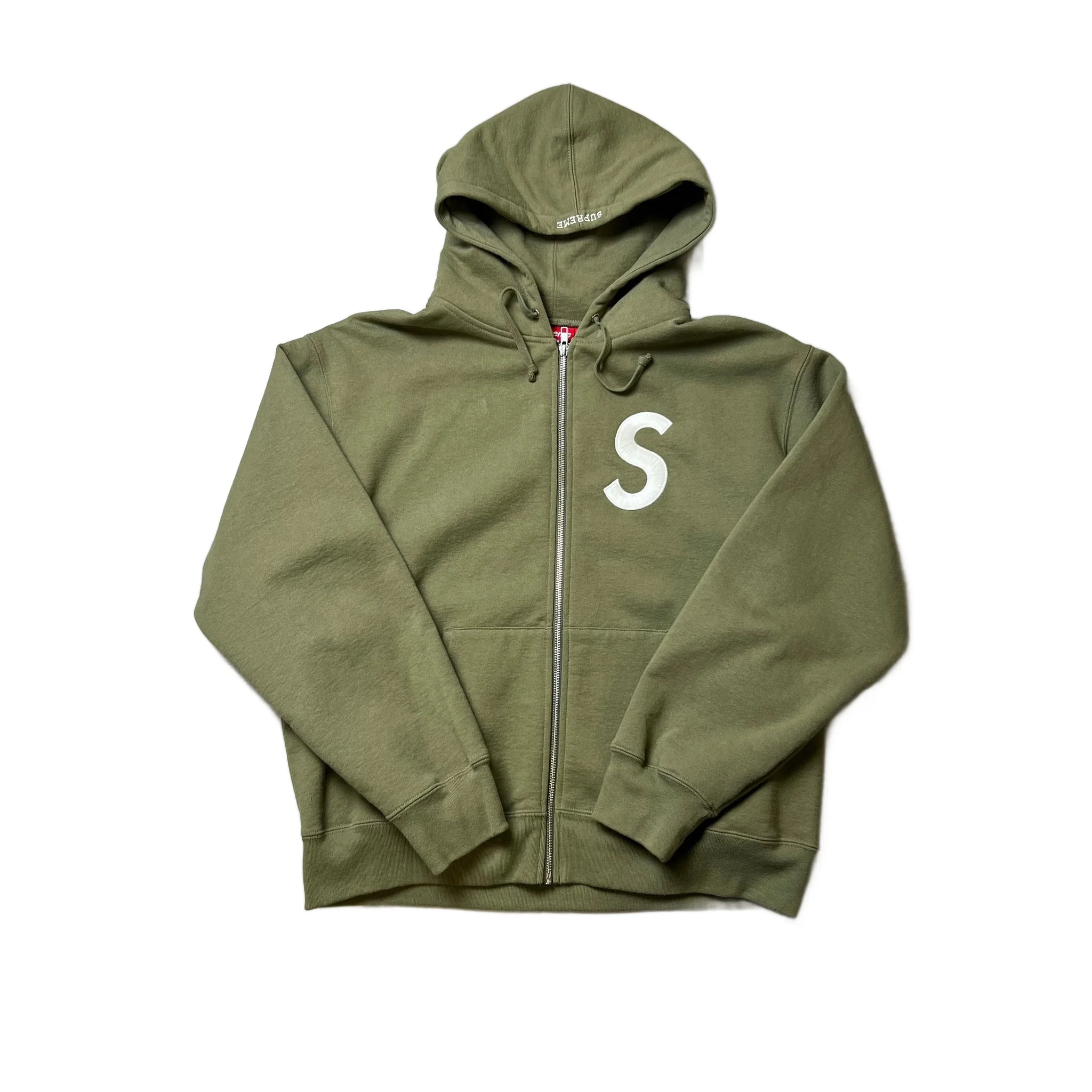 BNWT Green Supreme Zip Up Hoodie - M