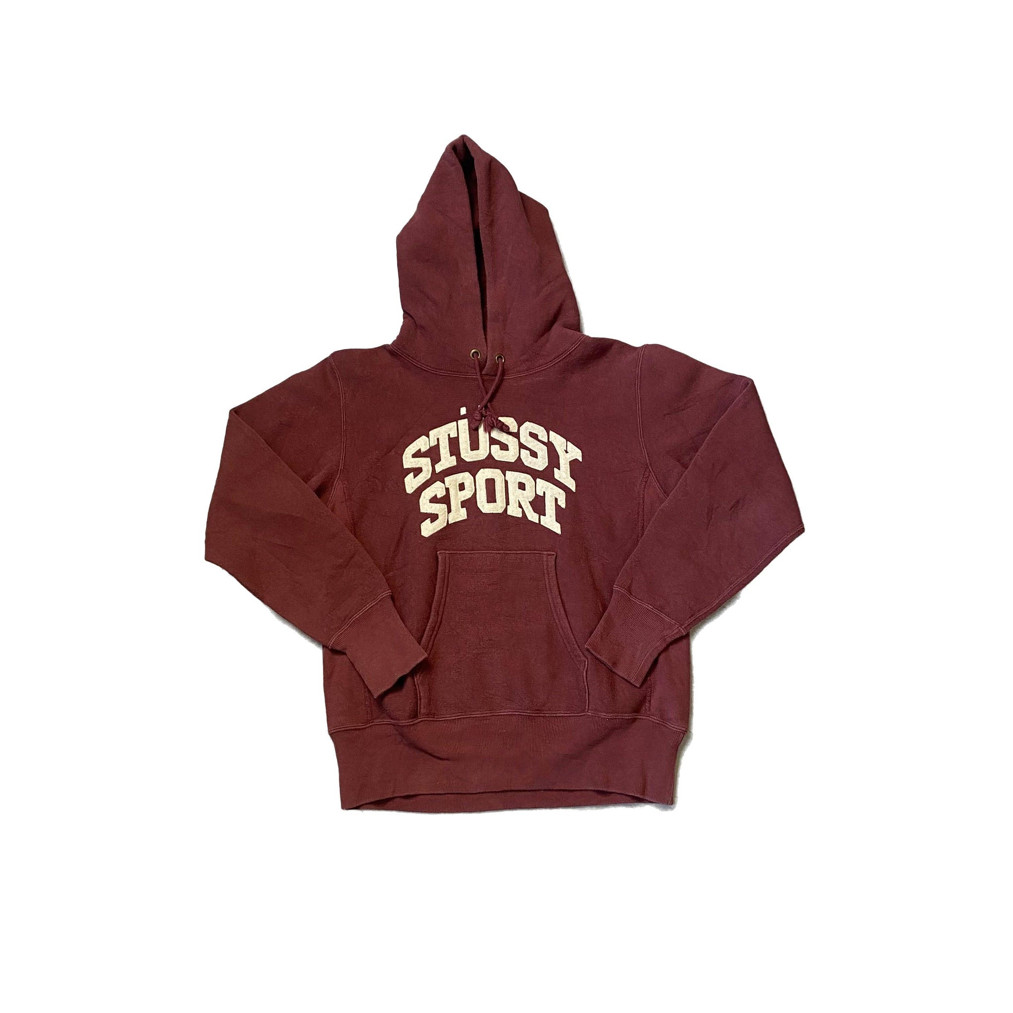 Burgundy Stussy Sport Hoodie - S