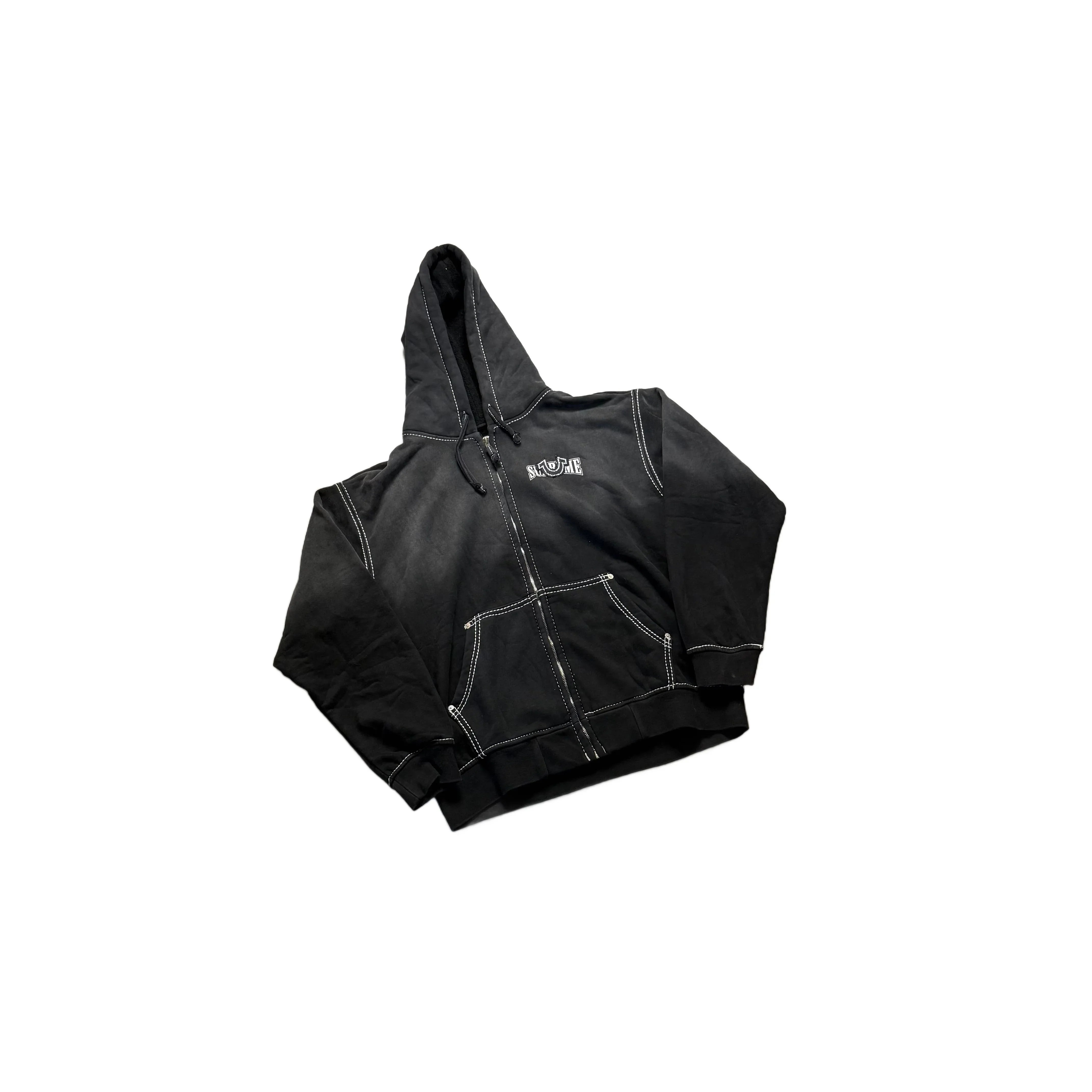 Black Supreme x True Religion Zip Up Hoodie - M