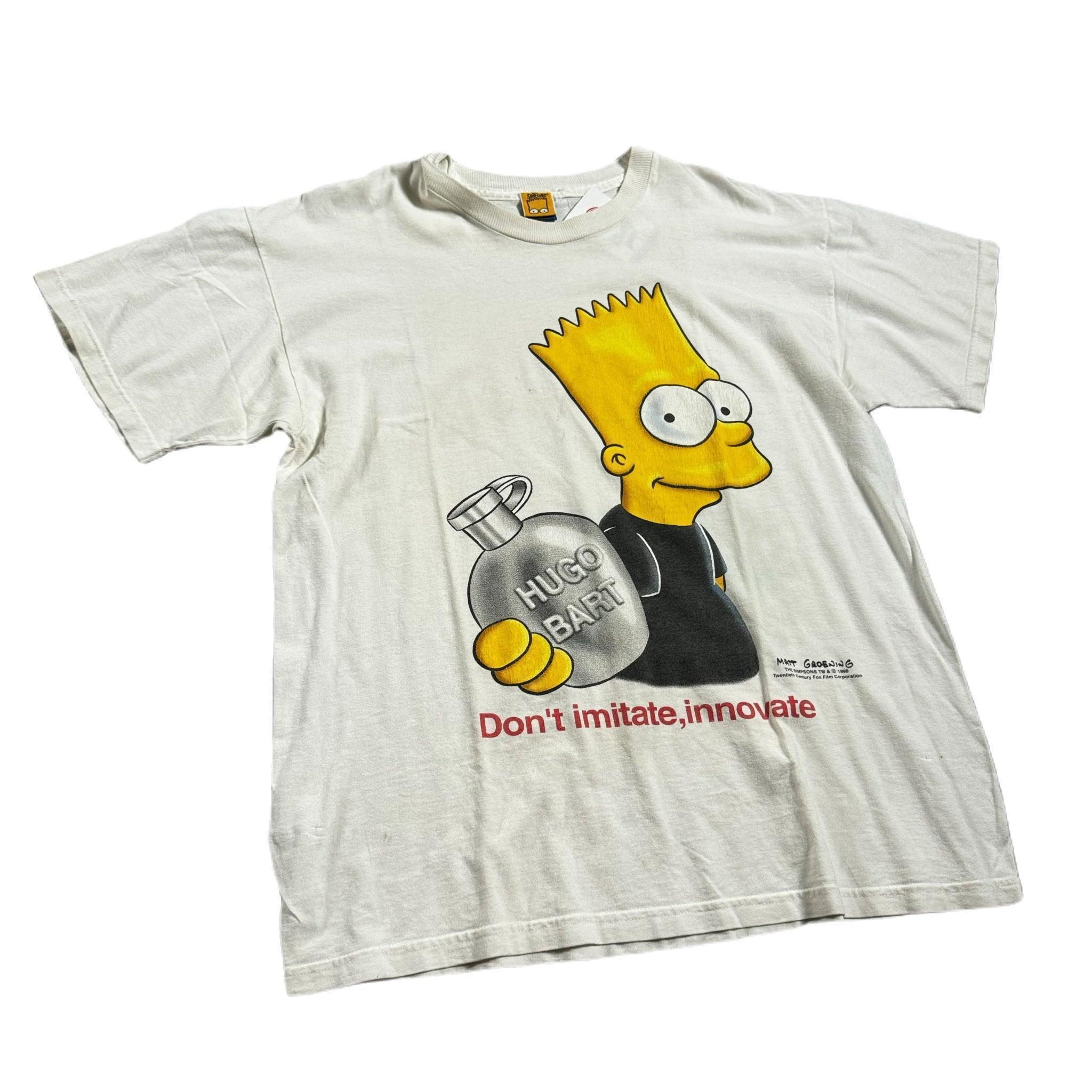 Vintage 90s White The Simpsons Graphic Tee - XL