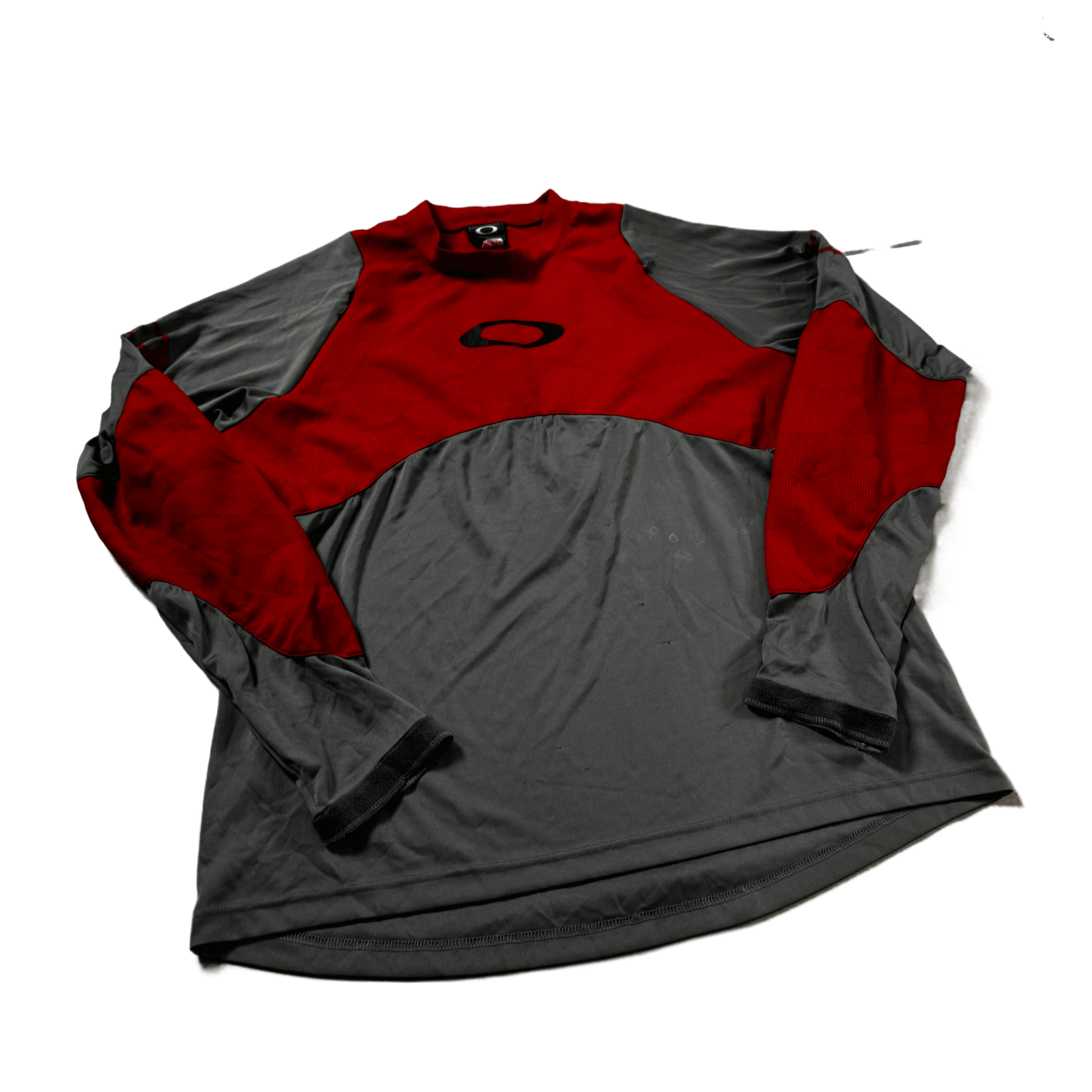 Grey + Red Oakley Long Sleeve Tee - L