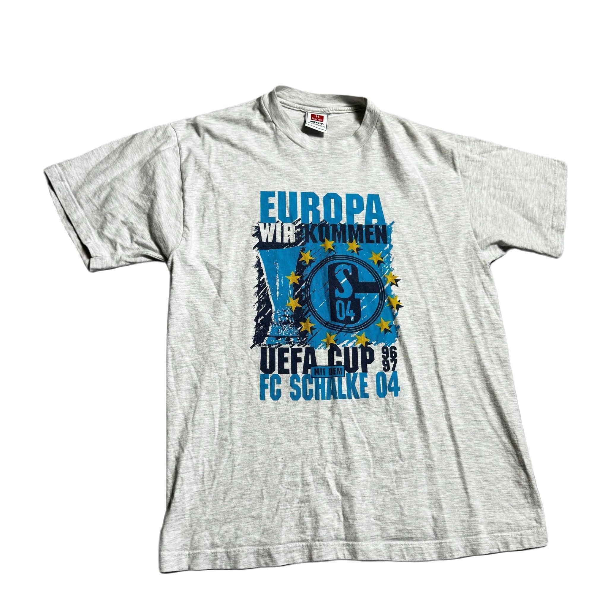 Vintage 90s Grey Schalke 04 Tee - L