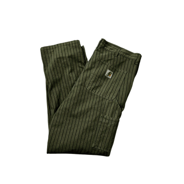 Green Carhartt Pinstripe Bottoms -34 x 32