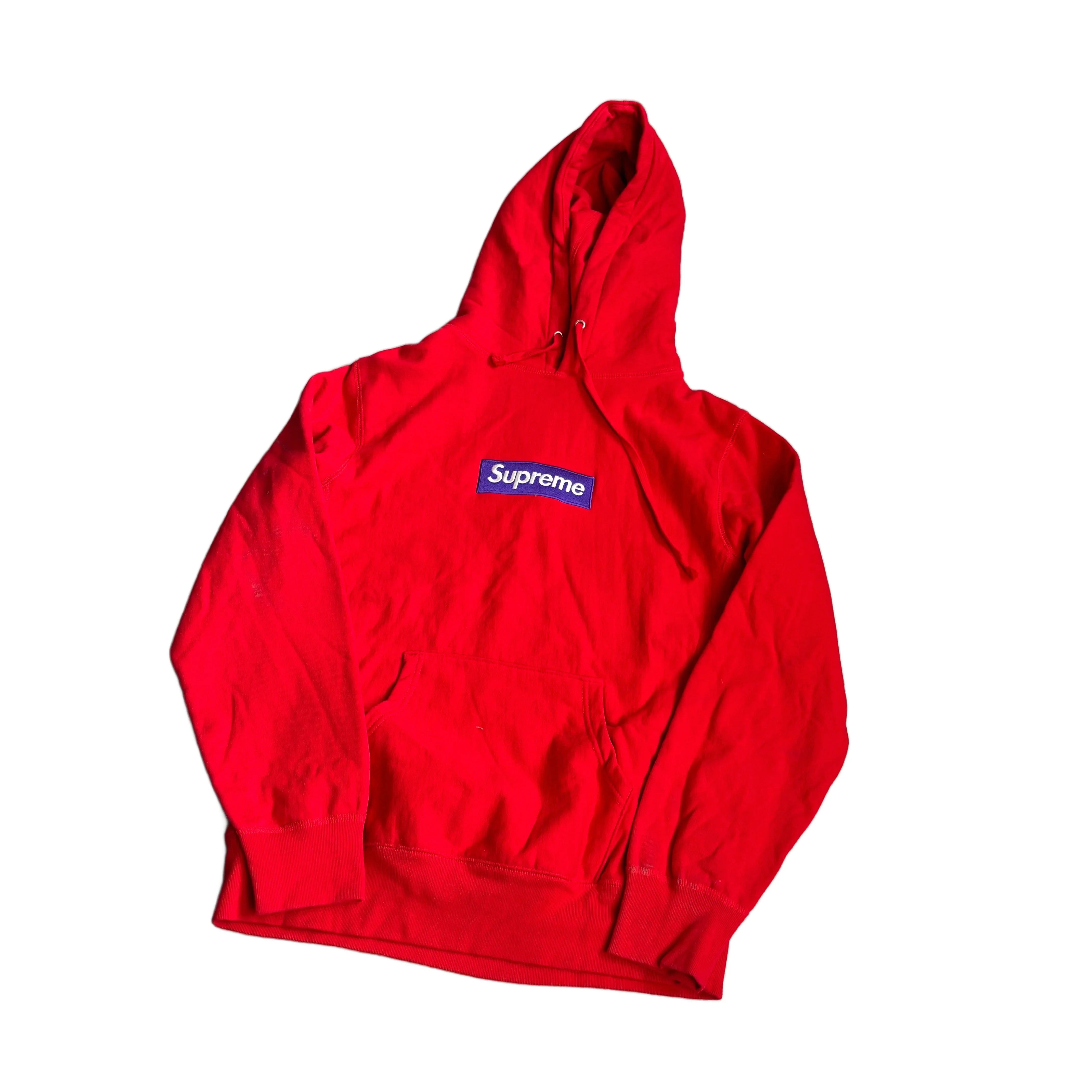 Red Supreme Box Logo Hoodie - M