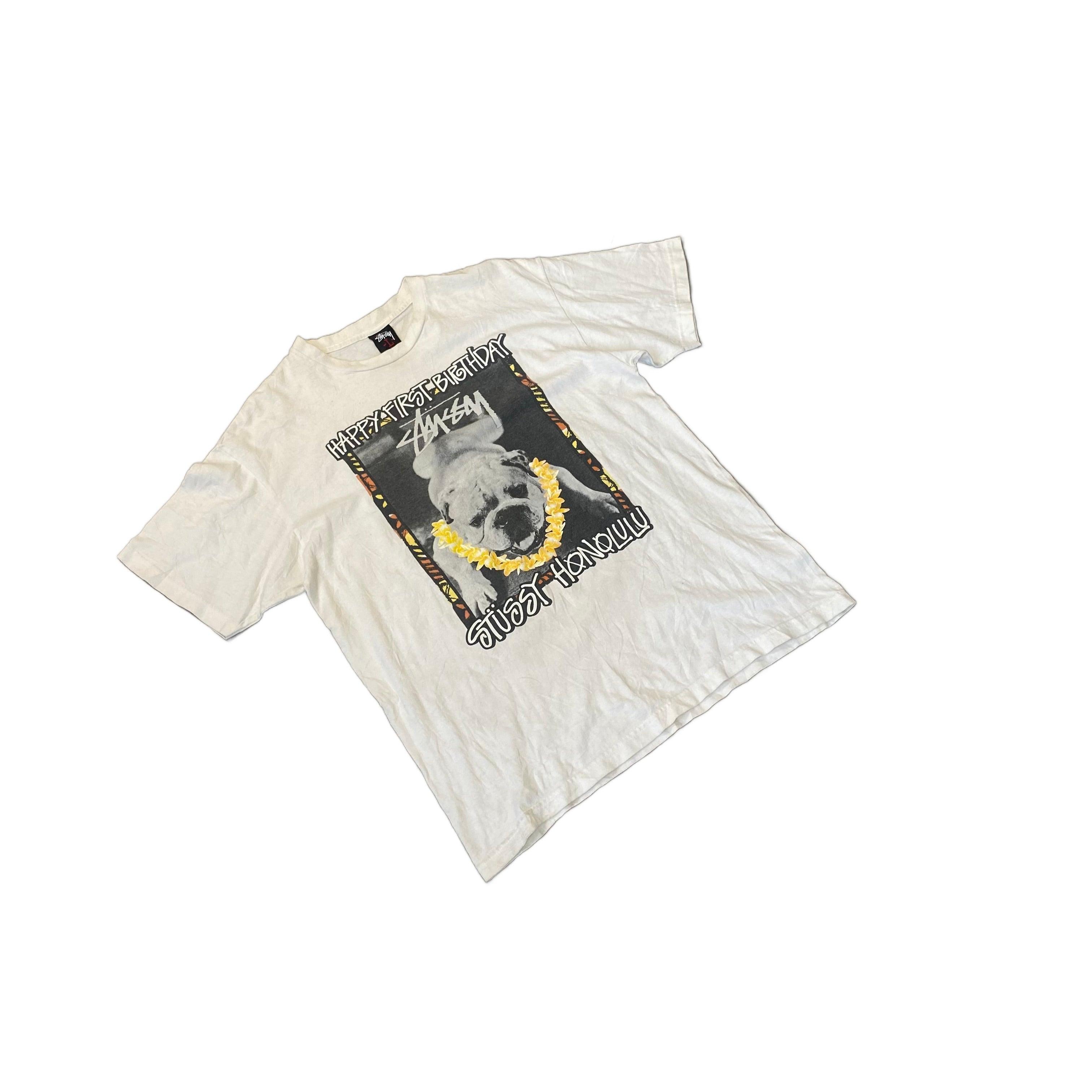 White Stussy Tee - L