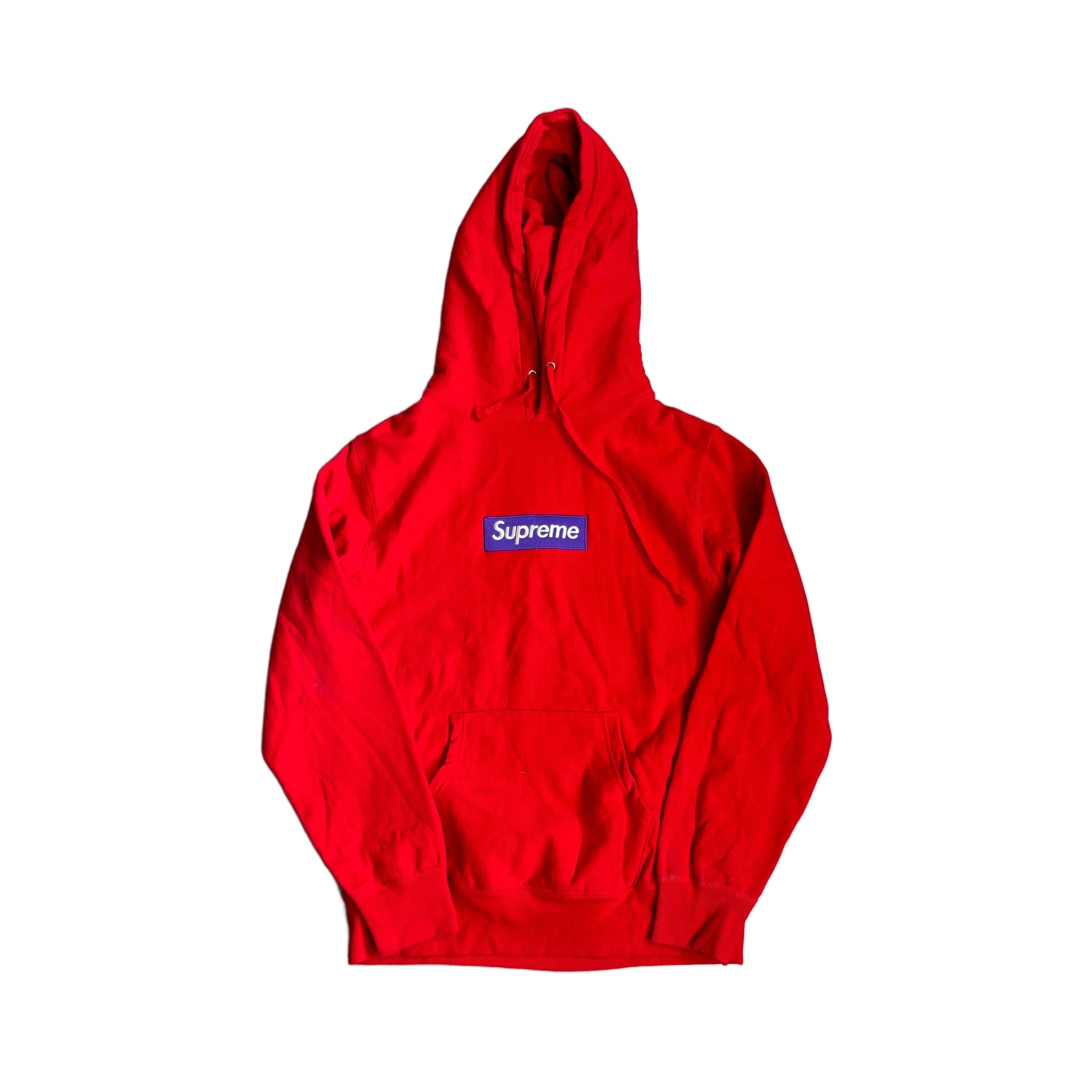 Red Supreme Box Logo Hoodie - M
